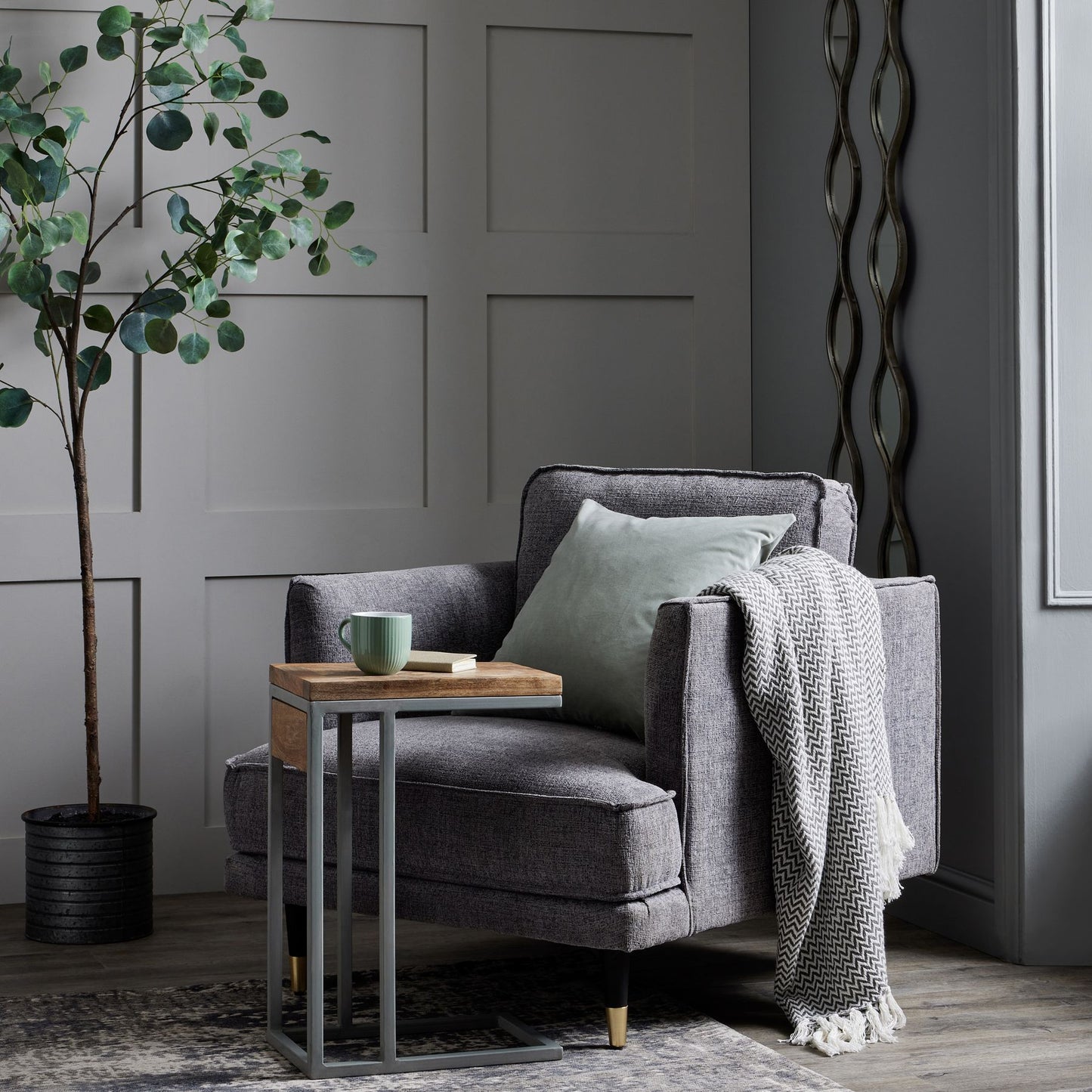Hampton Grey Large Arm Chair 21404 - Havenheim Furniture
