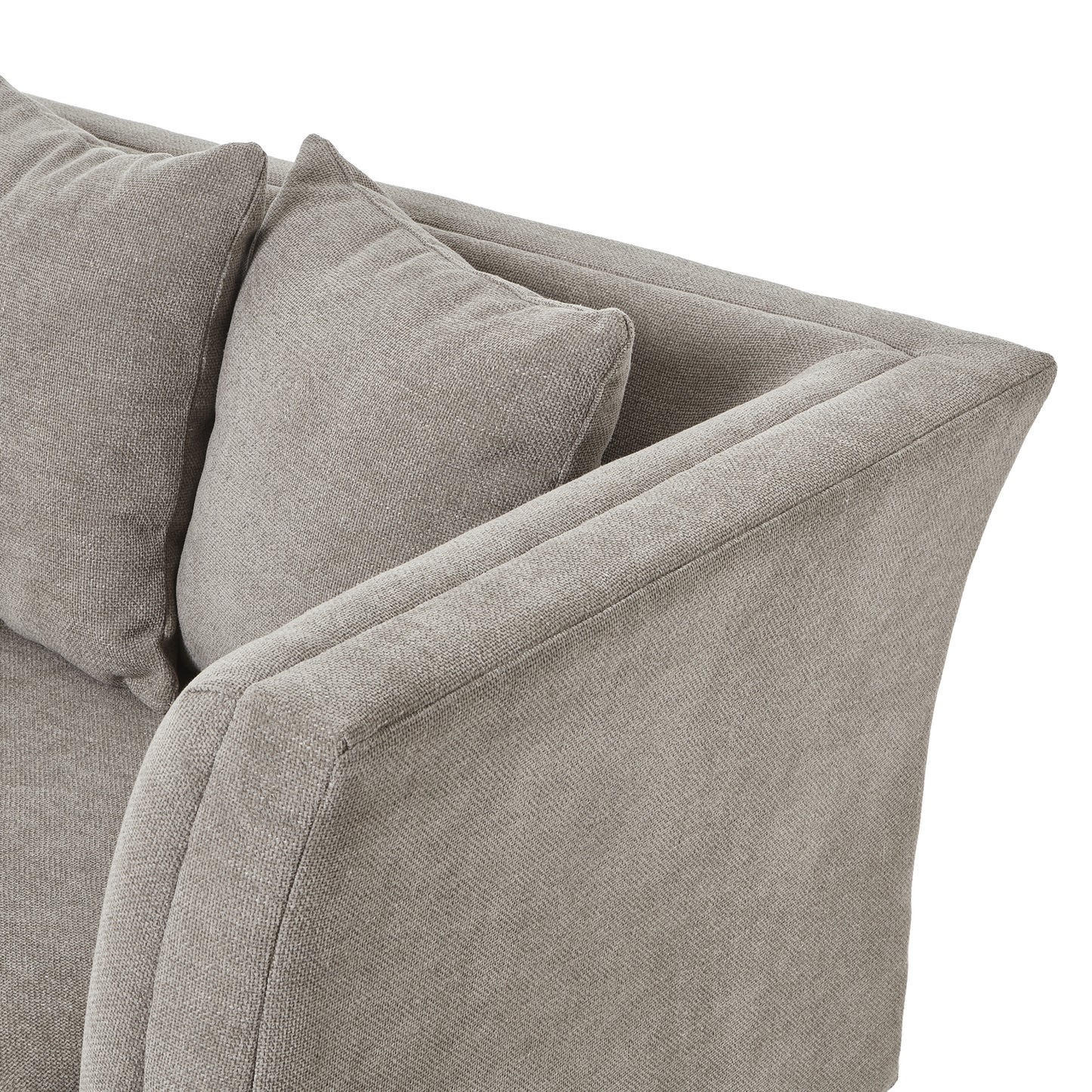 Vesper Taupe Cushion Back Three Seater Sofa 23742 - Havenheim Furniture