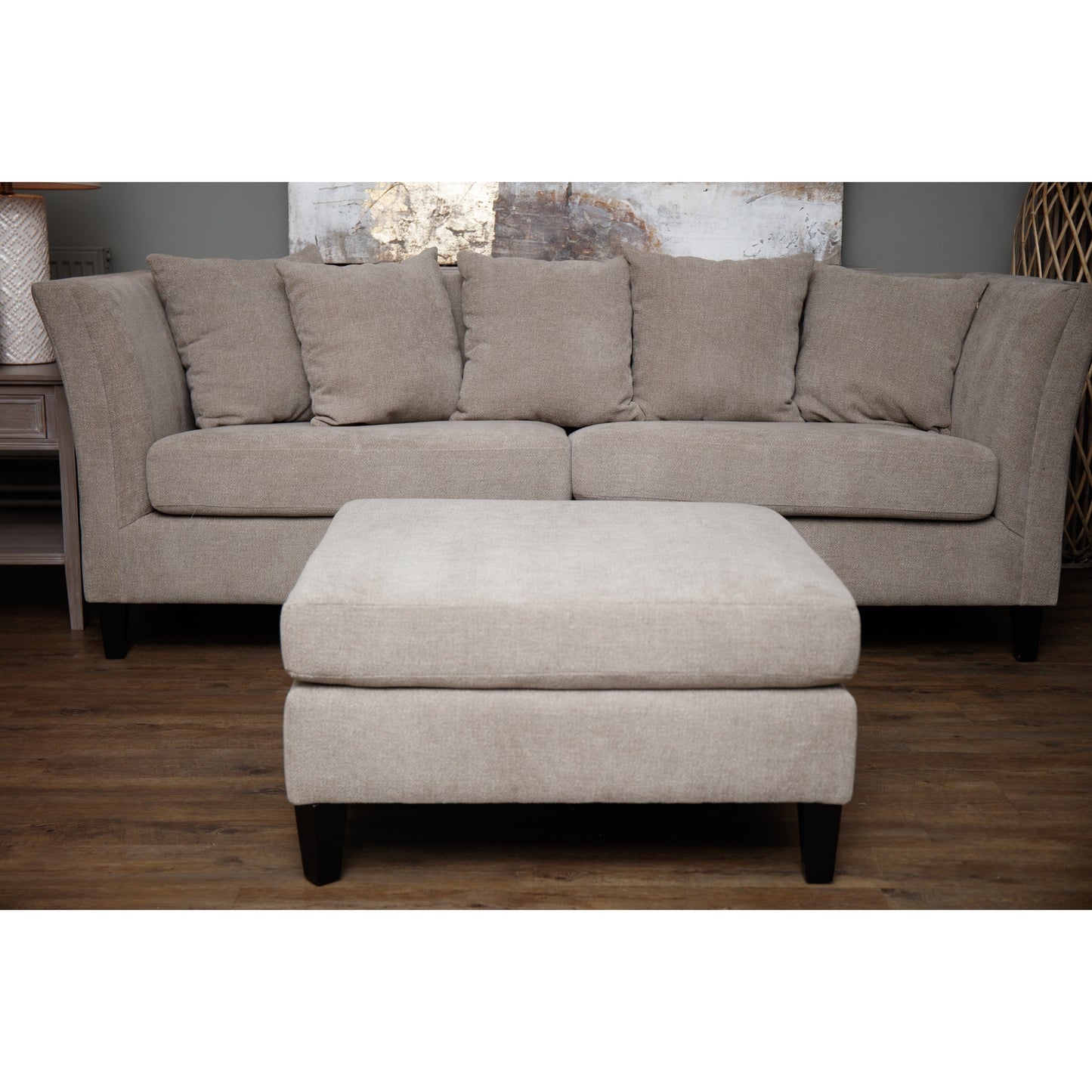 Vesper Taupe Ottoman Foot Stool 23743 - Havenheim Furniture