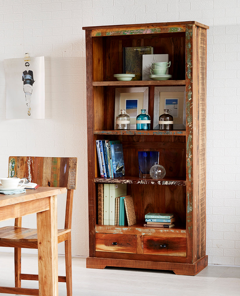 Coastal Large Bookcase Solid Wood CS18 - Havenheim Furniture