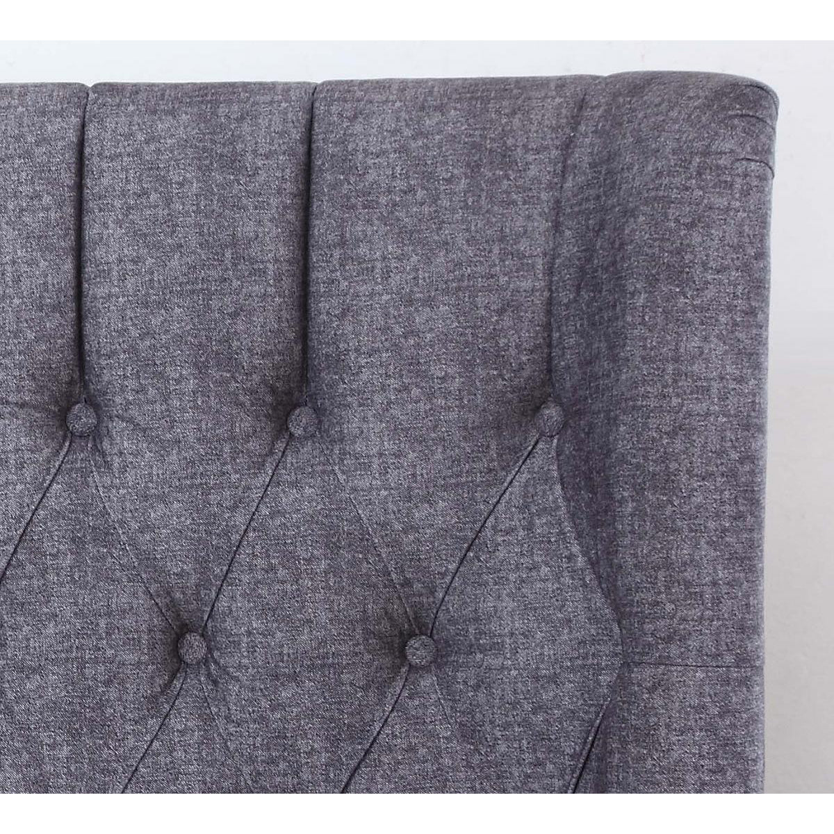 Genesis Linen King Size Bed Dark Grey - Havenheim Furniture