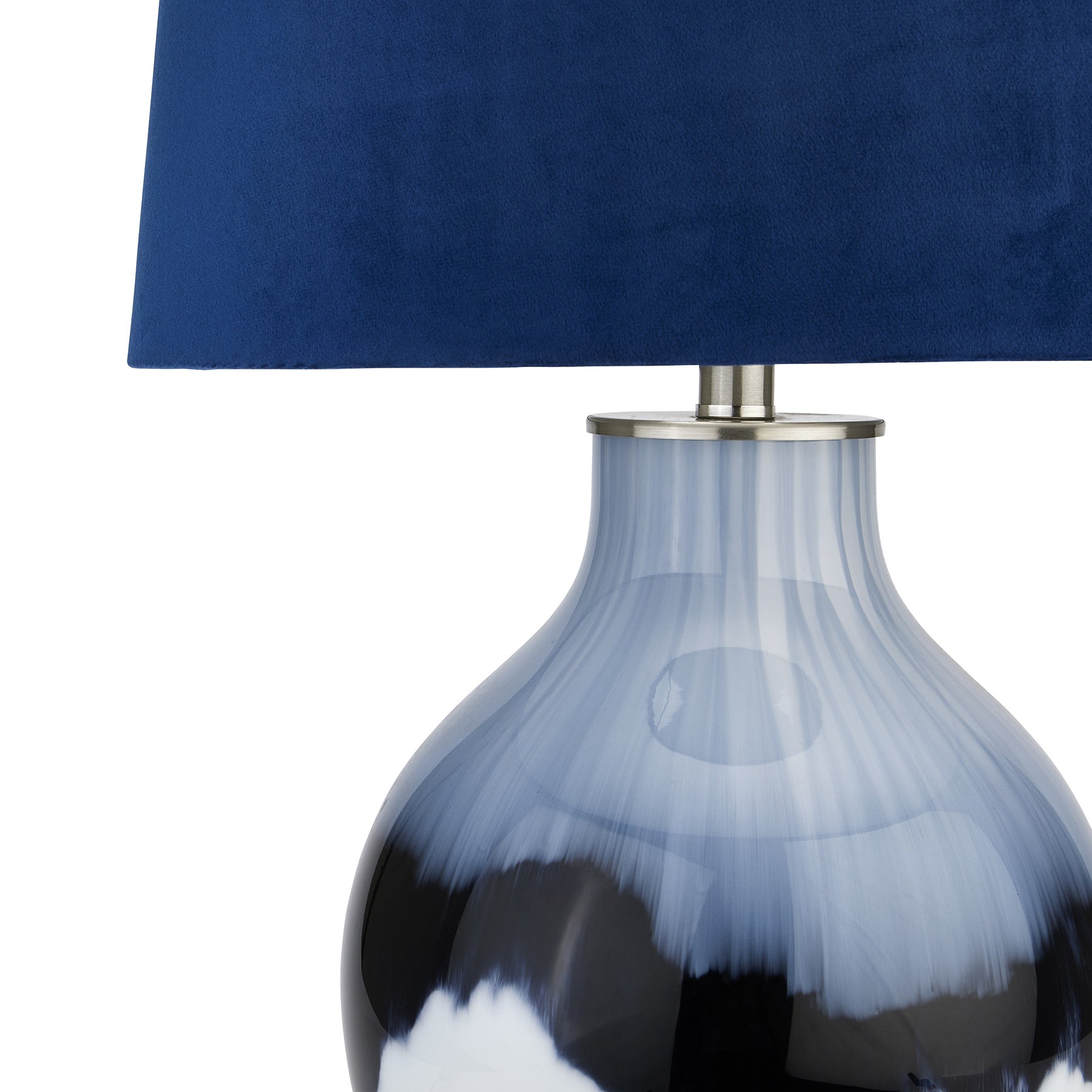 Ice Shadows Table Lamp With Navy Blue Lampshade - Havenheim Furniture