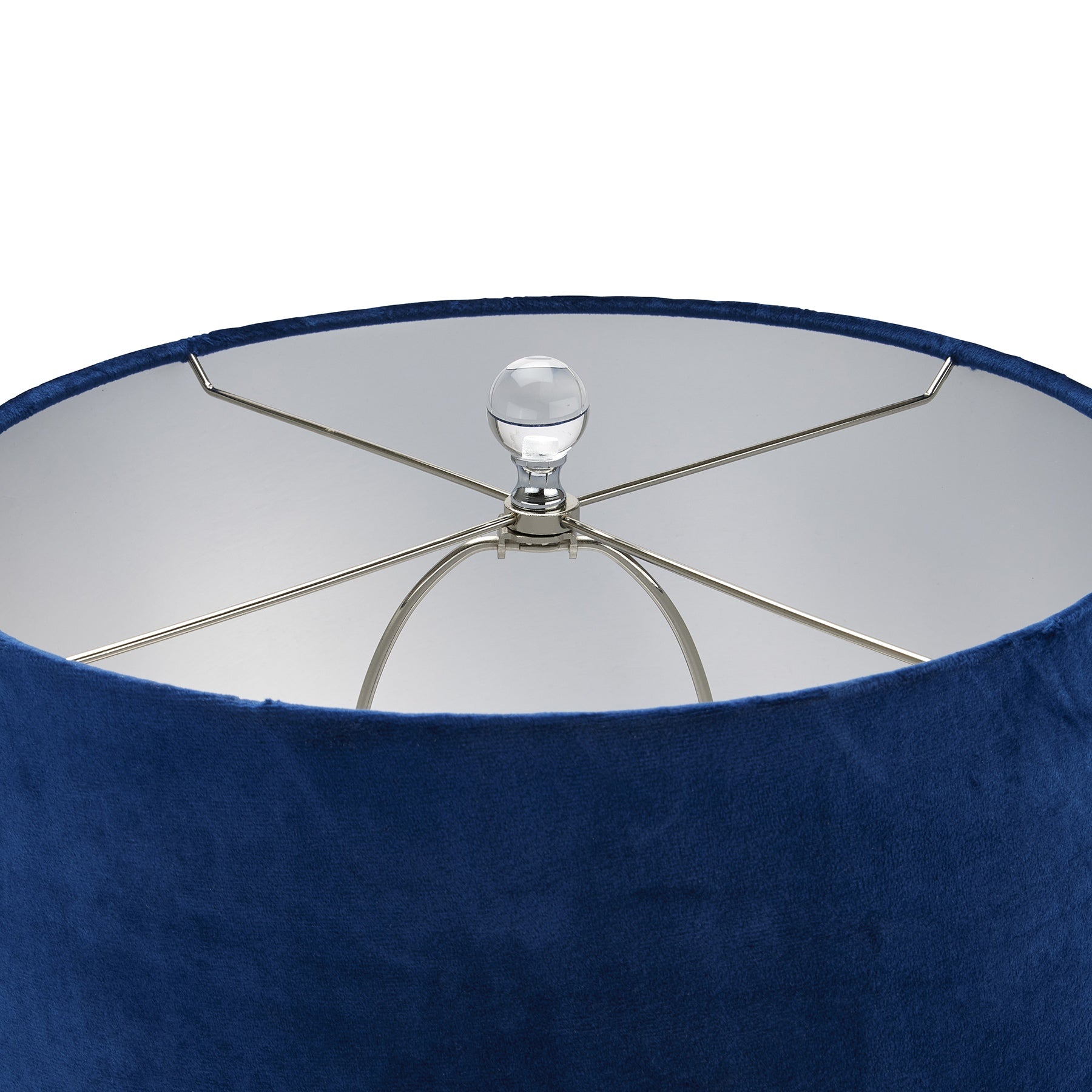Ice Shadows Table Lamp With Navy Blue Lampshade - Havenheim Furniture