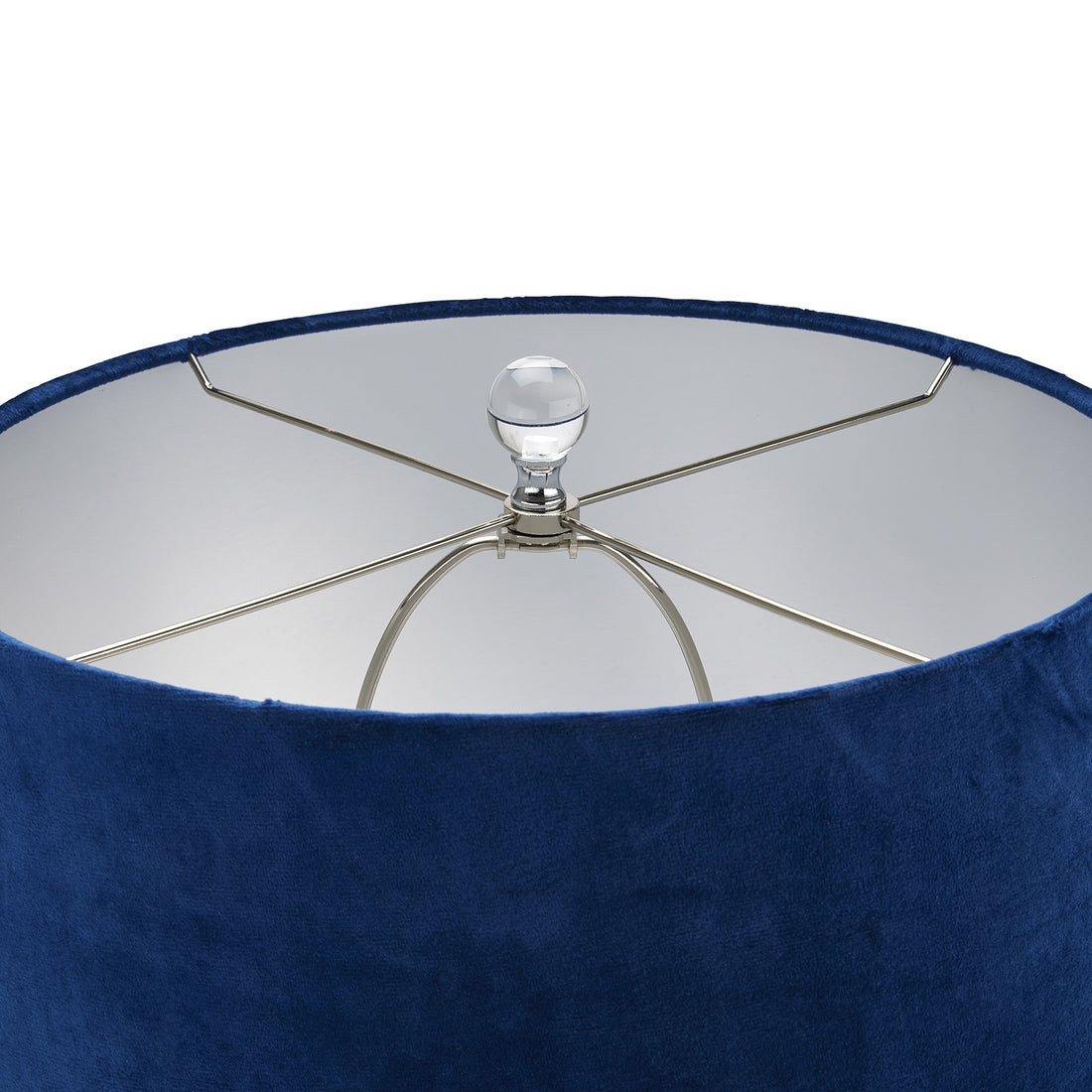 Ice Shadows Table Lamp With Navy Blue Lampshade - Havenheim Furniture