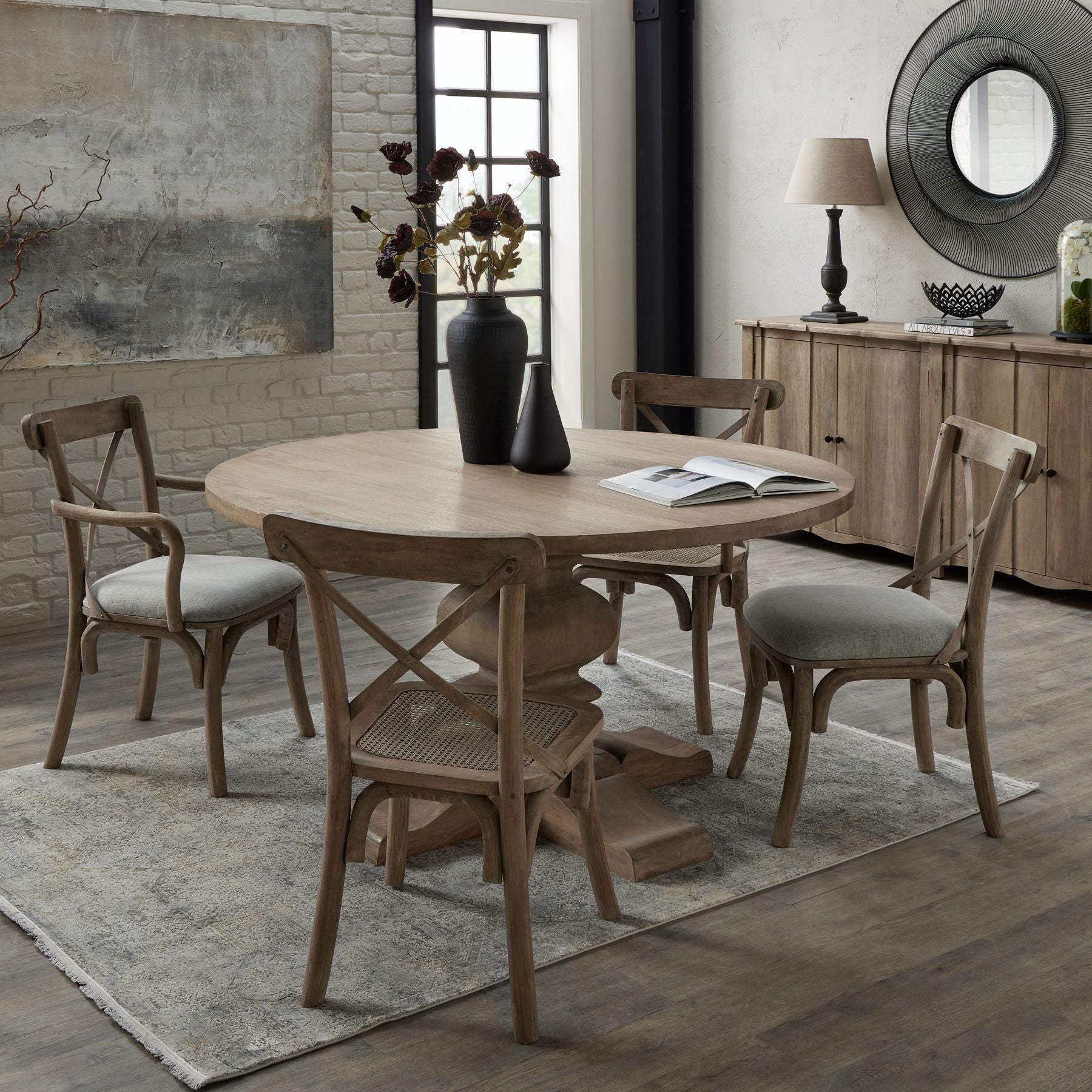 Copgrove Collection Round Pedestal Dining Table - Havenheim Furniture