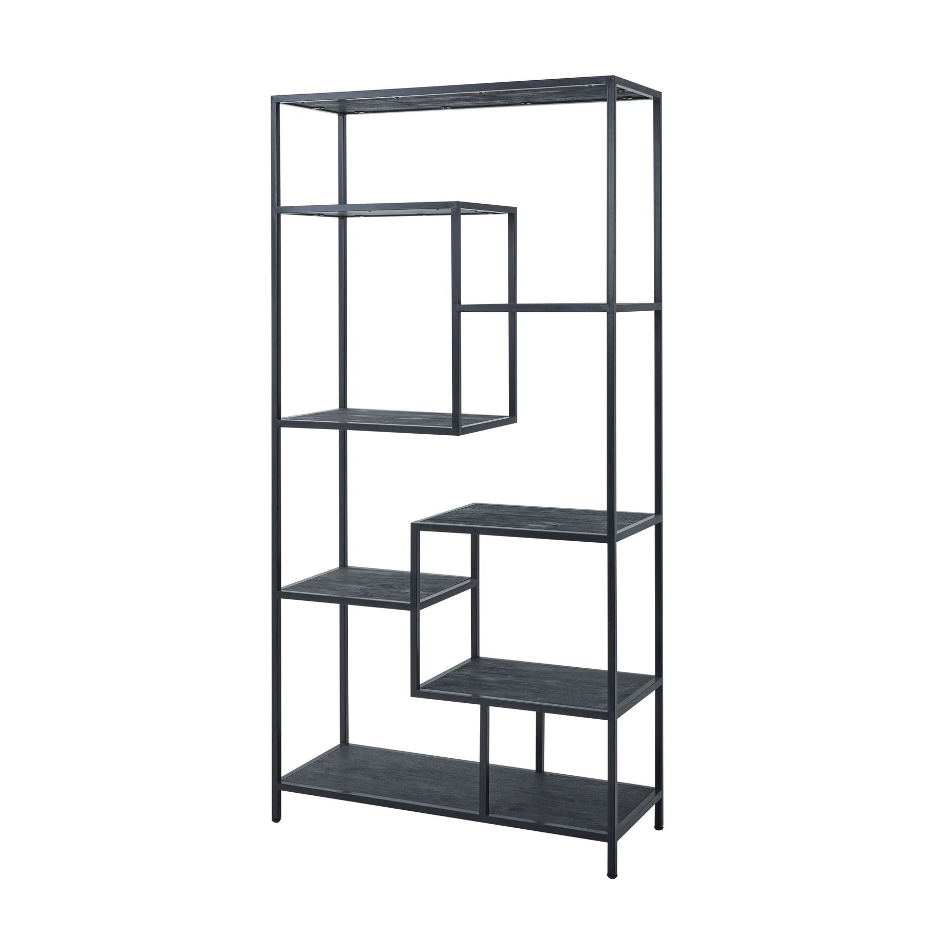 Large Black Multi Shelf Unit 22714 - Havenheim Furniture
