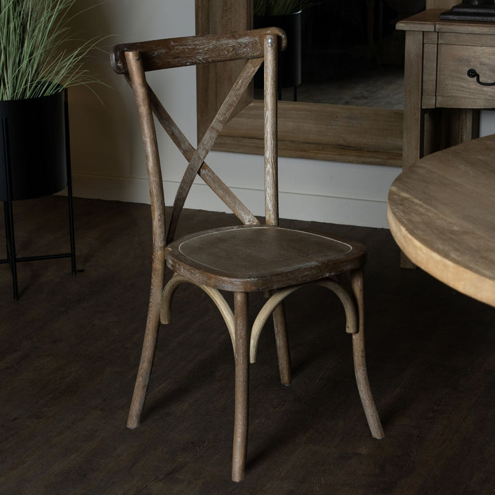 Light Oak Cross Back Dining Chair - Havenheim Furniture