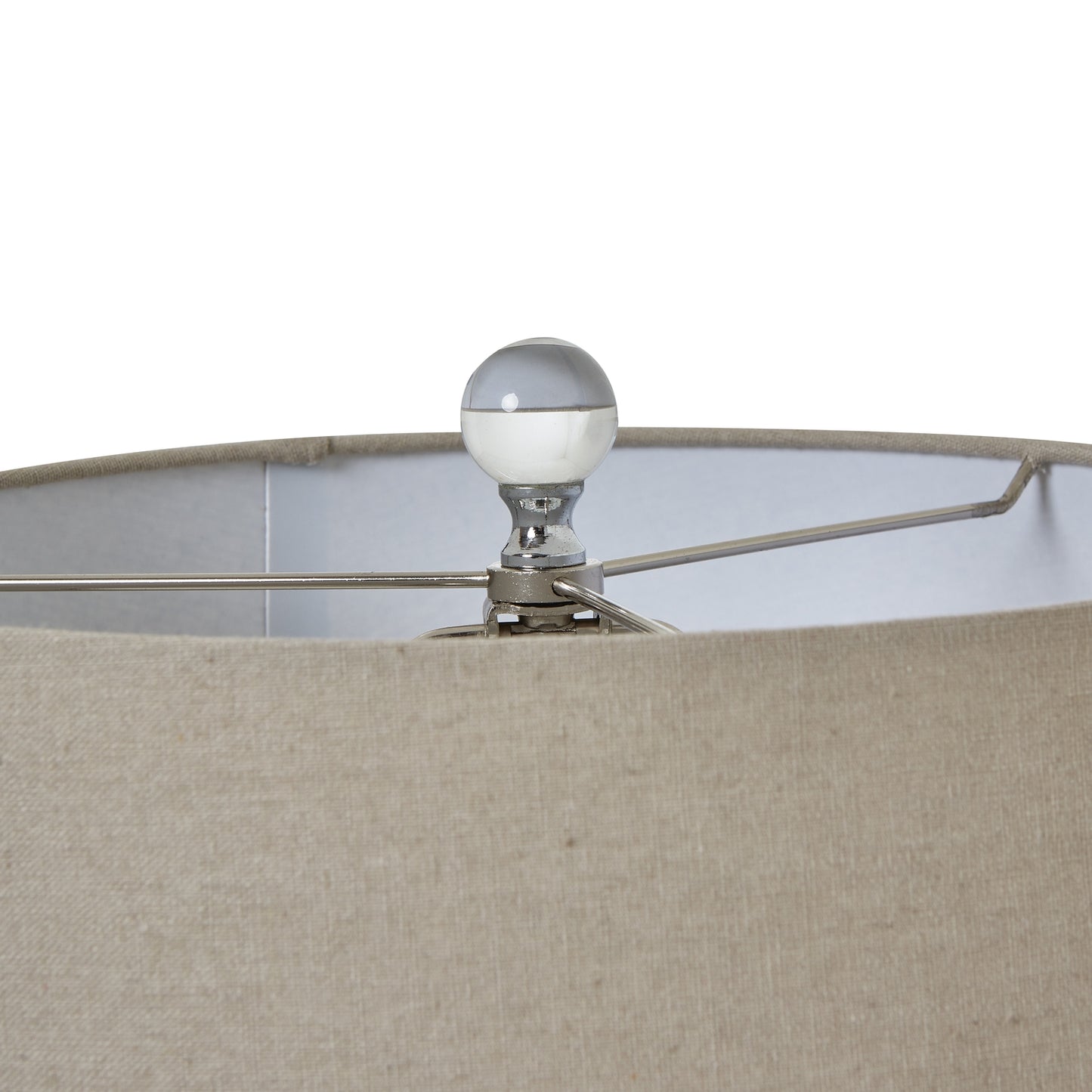 Grey Glass Table Lamp With Linen Shade 23734 - Havenheim Furniture