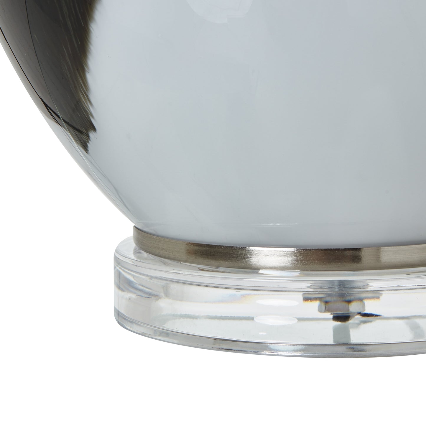 Grey Glass Table Lamp With Linen Shade 23734 - Havenheim Furniture