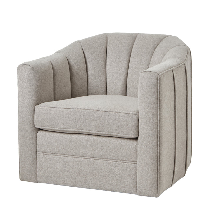 Lily Swivel Chair In Oatmeal Twill 23735 - Havenheim Furniture
