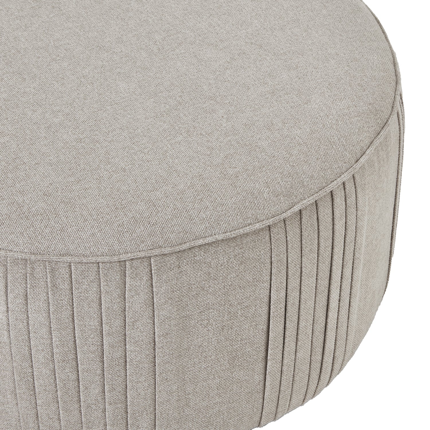 Lily Swivel Ottoman In Oatmeal Twill 23736 - Havenheim Furniture