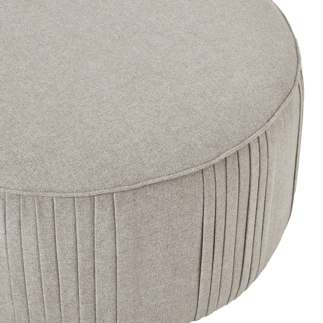 Lily Swivel Ottoman In Oatmeal Twill 23736 - Havenheim Furniture