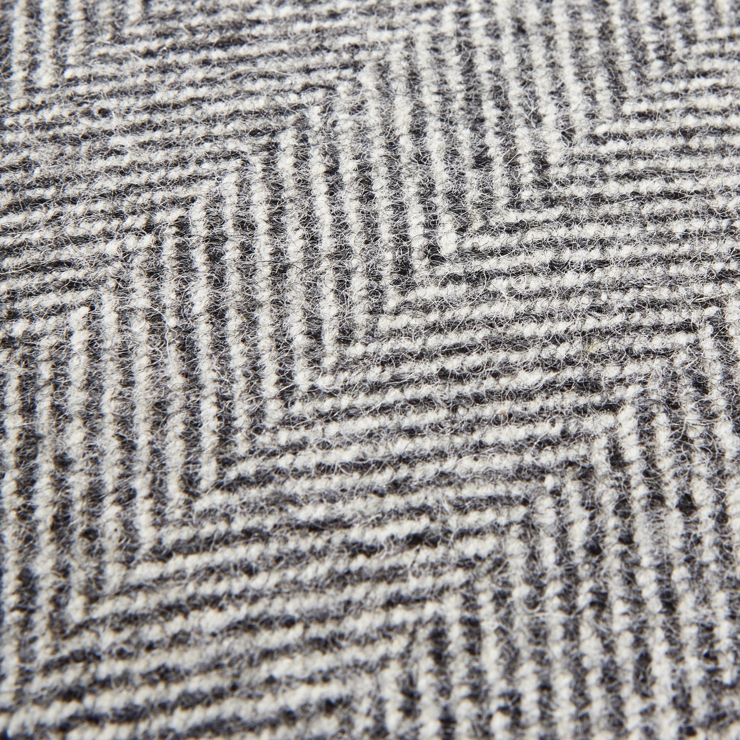Grey Herringbone Pure Wool Cushion With Piped Edge 23770 - Havenheim Furniture