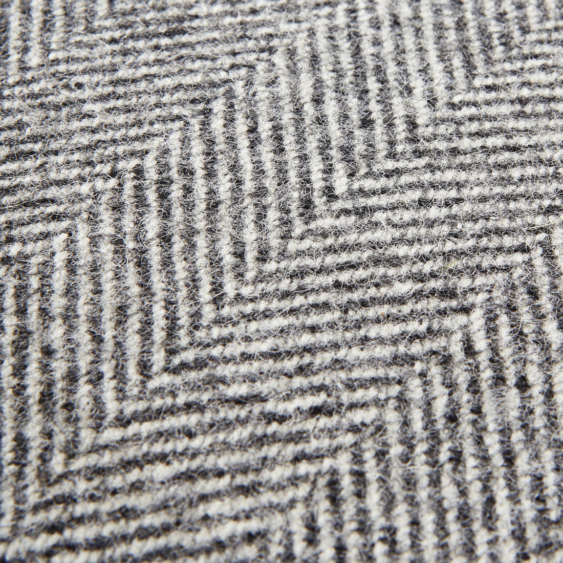 Grey Herringbone Pure Wool Cushion With Piped Edge 23770 - Havenheim Furniture