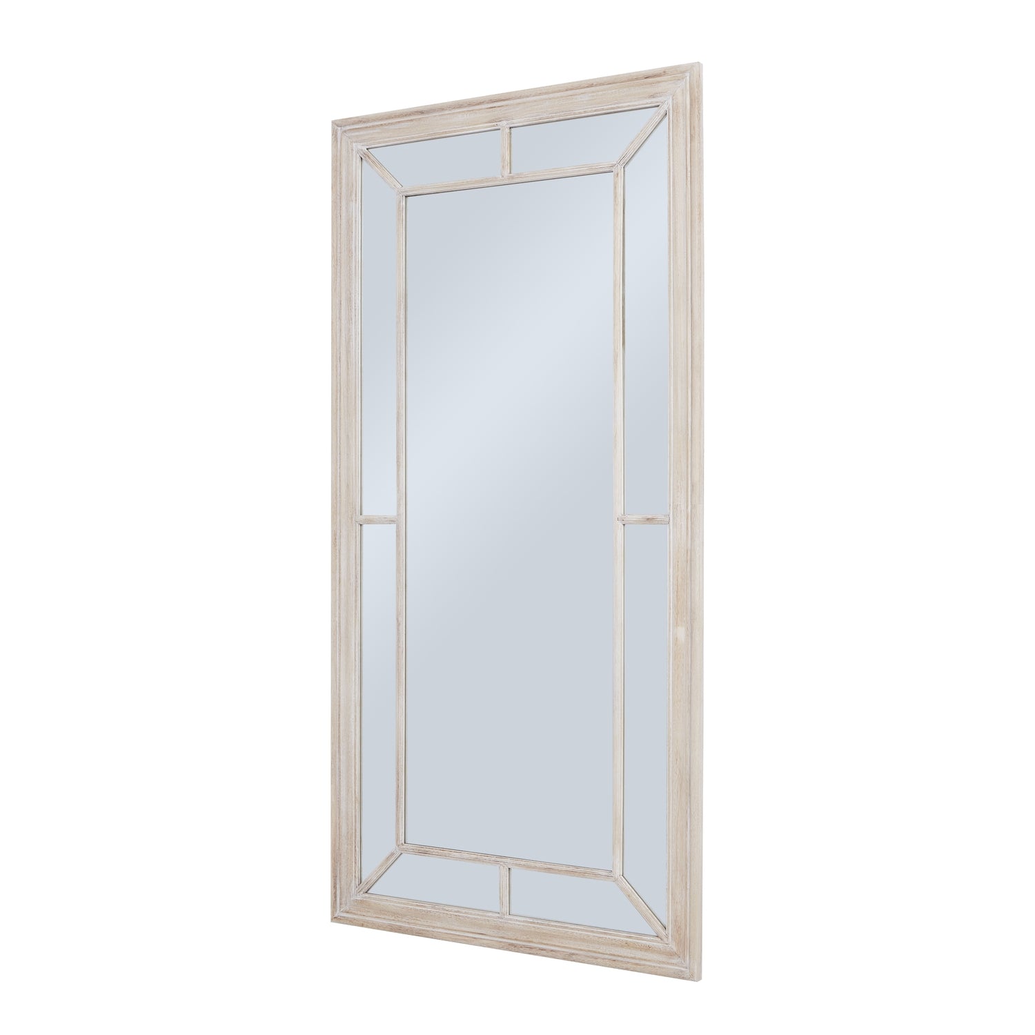 Large Washed Wood Framed Window Mirror 23806 - Havenheim Furniture