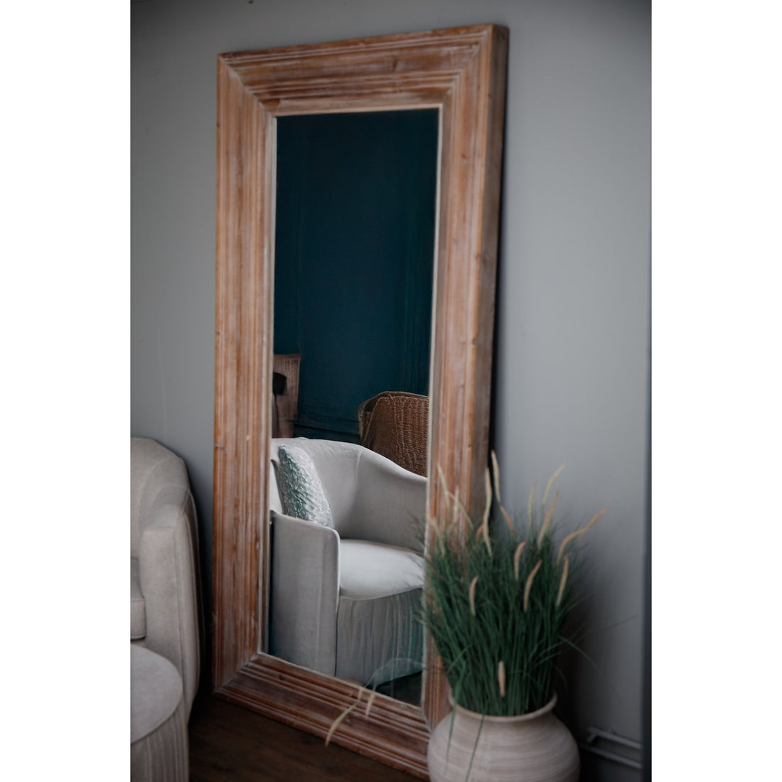 Newby Washed Wood Large Mirror 23903 - Havenheim Furniture