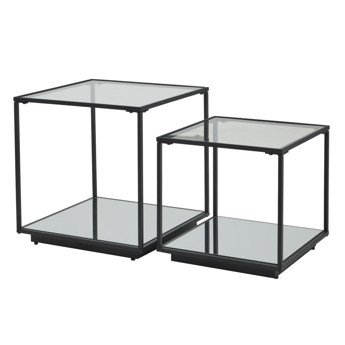 Lennox Black Framed Set Of 2 Side Tables 23958 - Havenheim Furniture