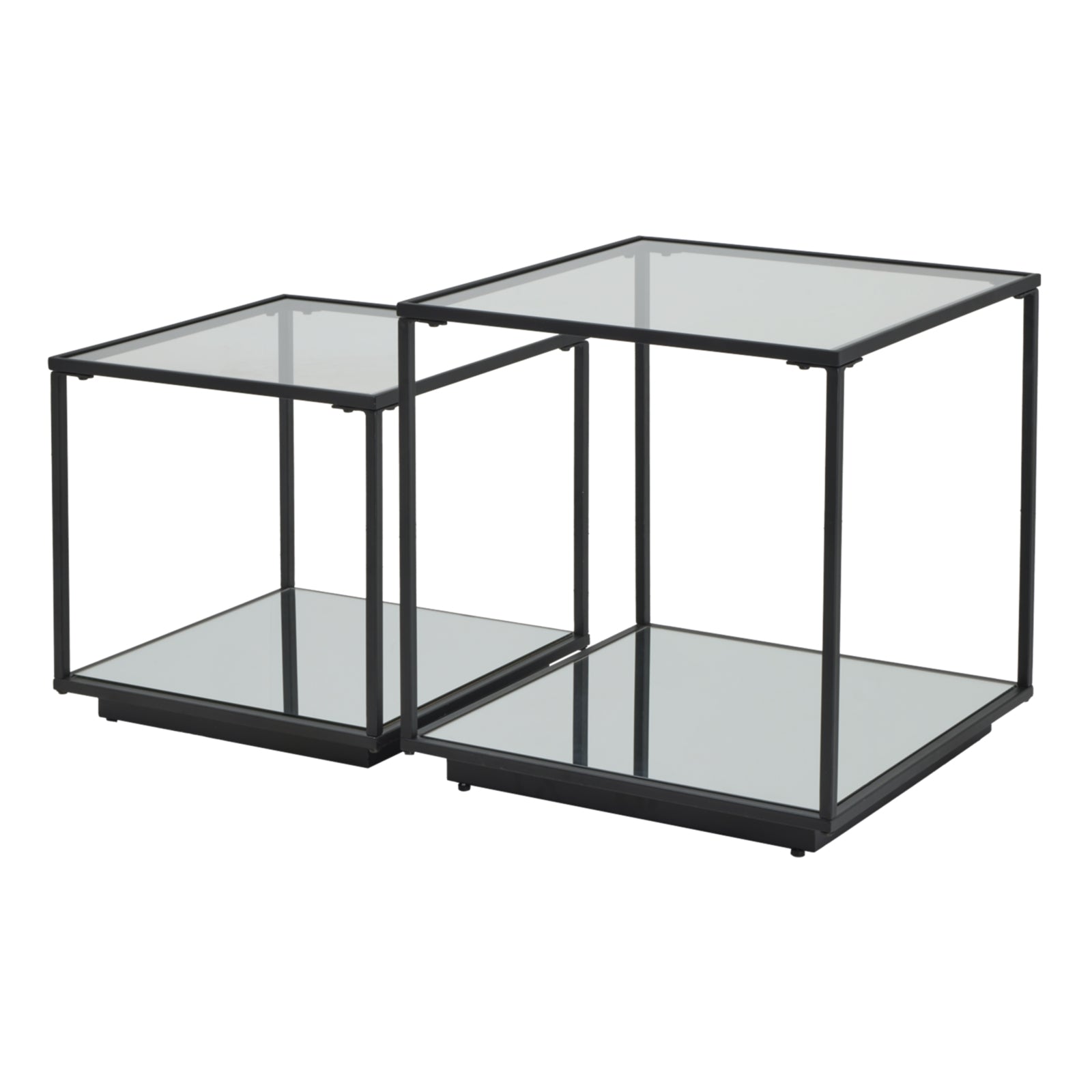 Lennox Black Framed Set Of 2 Side Tables 23958 - Havenheim Furniture