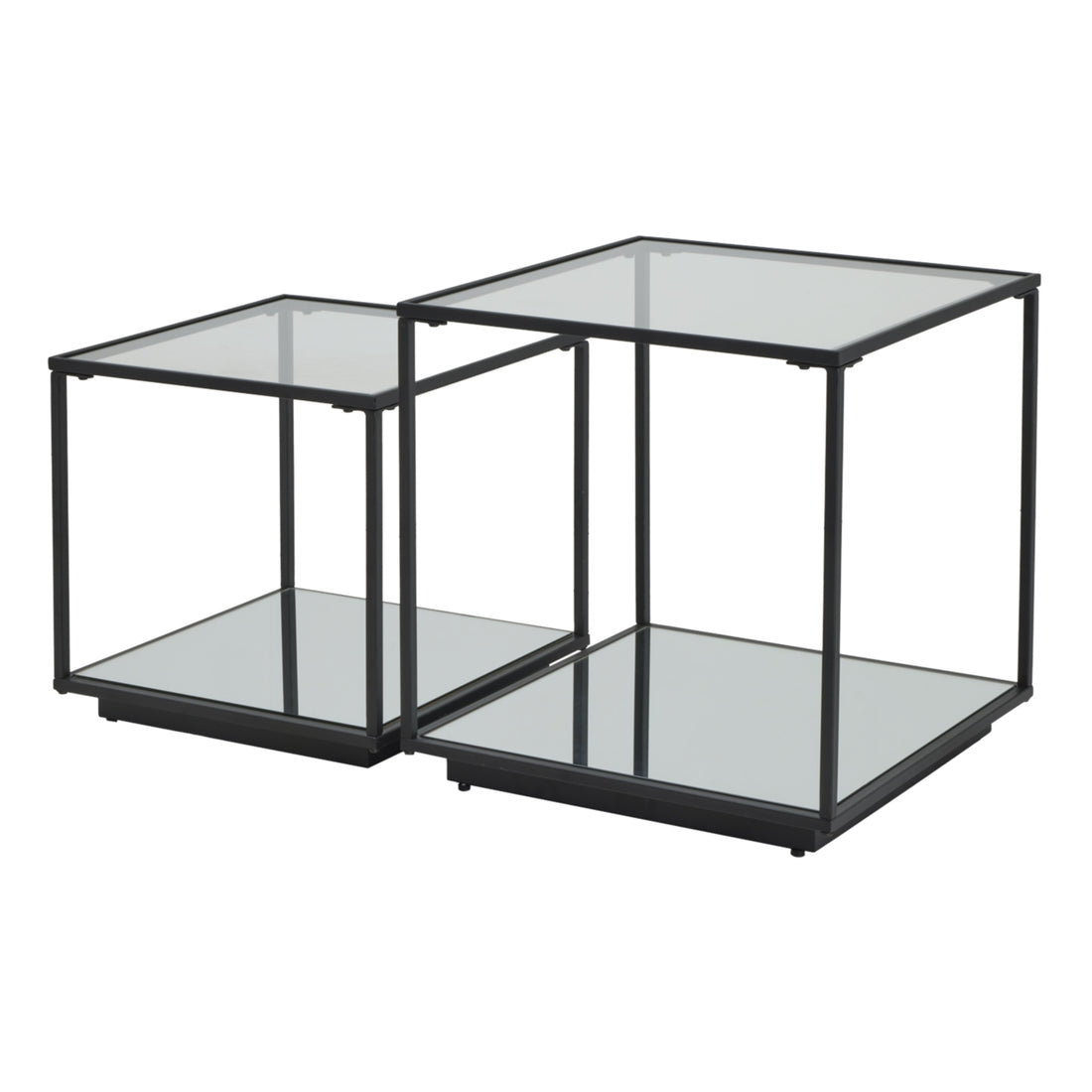 Lennox Black Framed Set Of 2 Side Tables 23958 - Havenheim Furniture