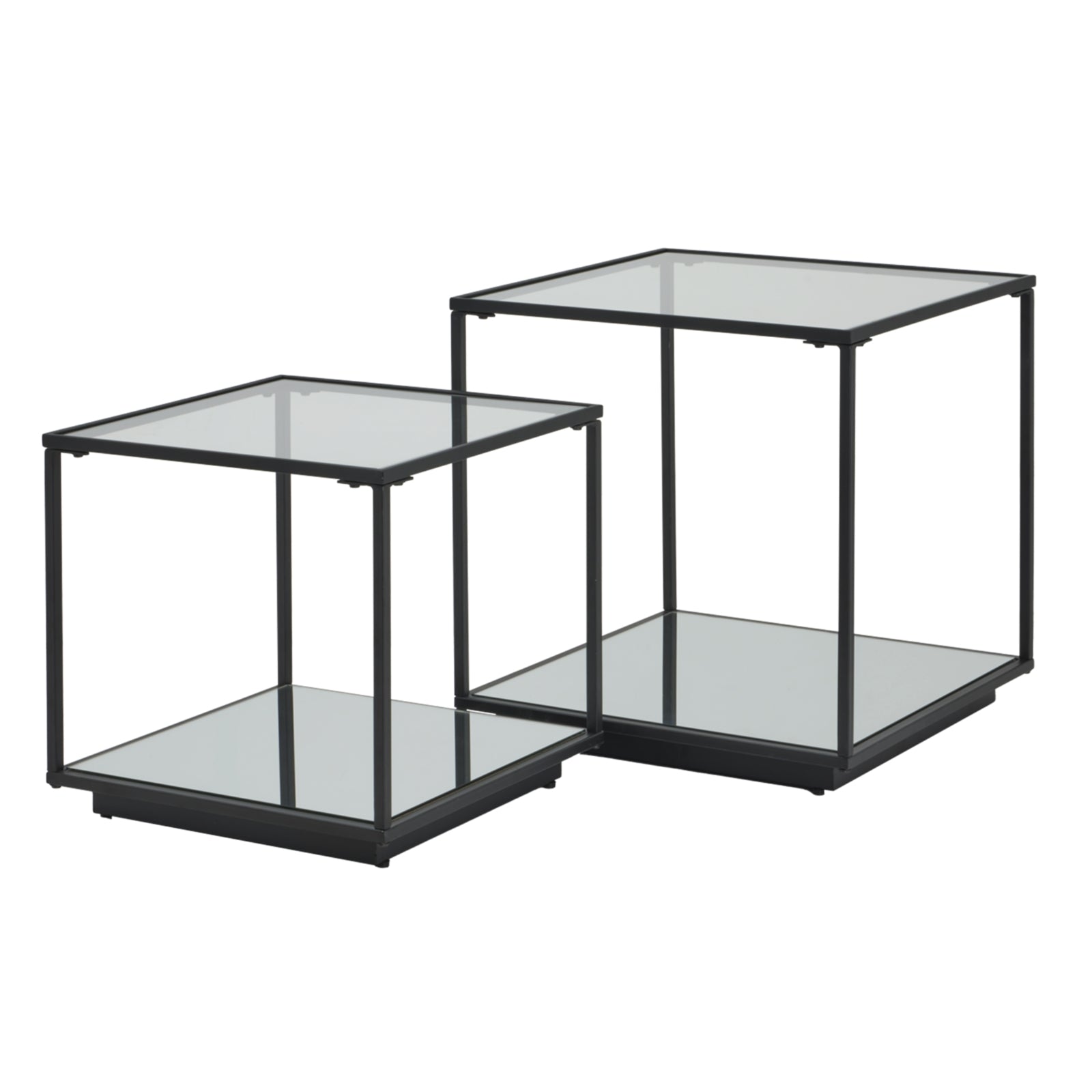 Lennox Black Framed Set Of 2 Side Tables 23958 - Havenheim Furniture