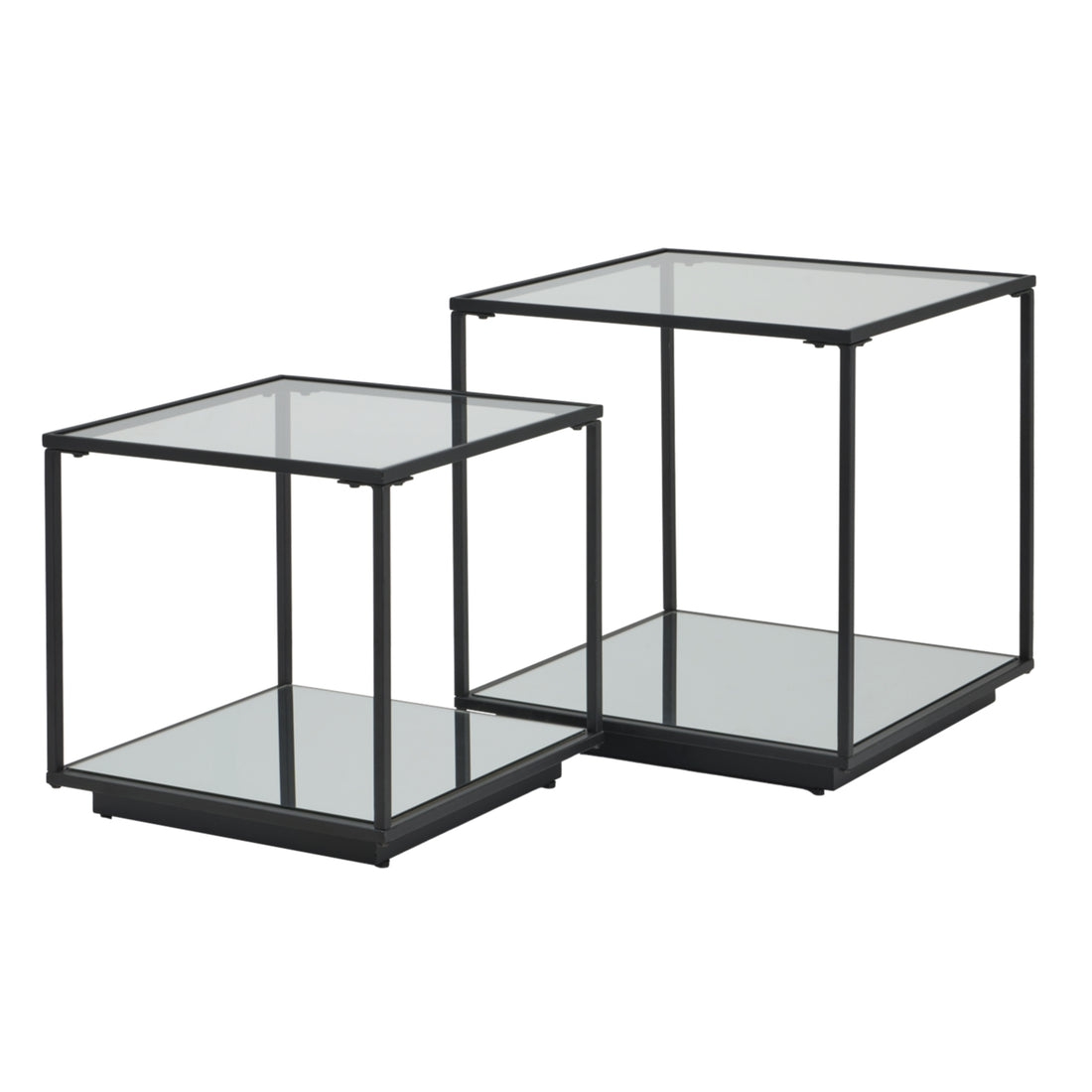 Lennox Black Framed Set Of 2 Side Tables 23958 - Havenheim Furniture