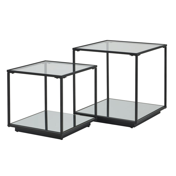 Lennox Black Framed Set Of 2 Side Tables 23958 - Havenheim Furniture
