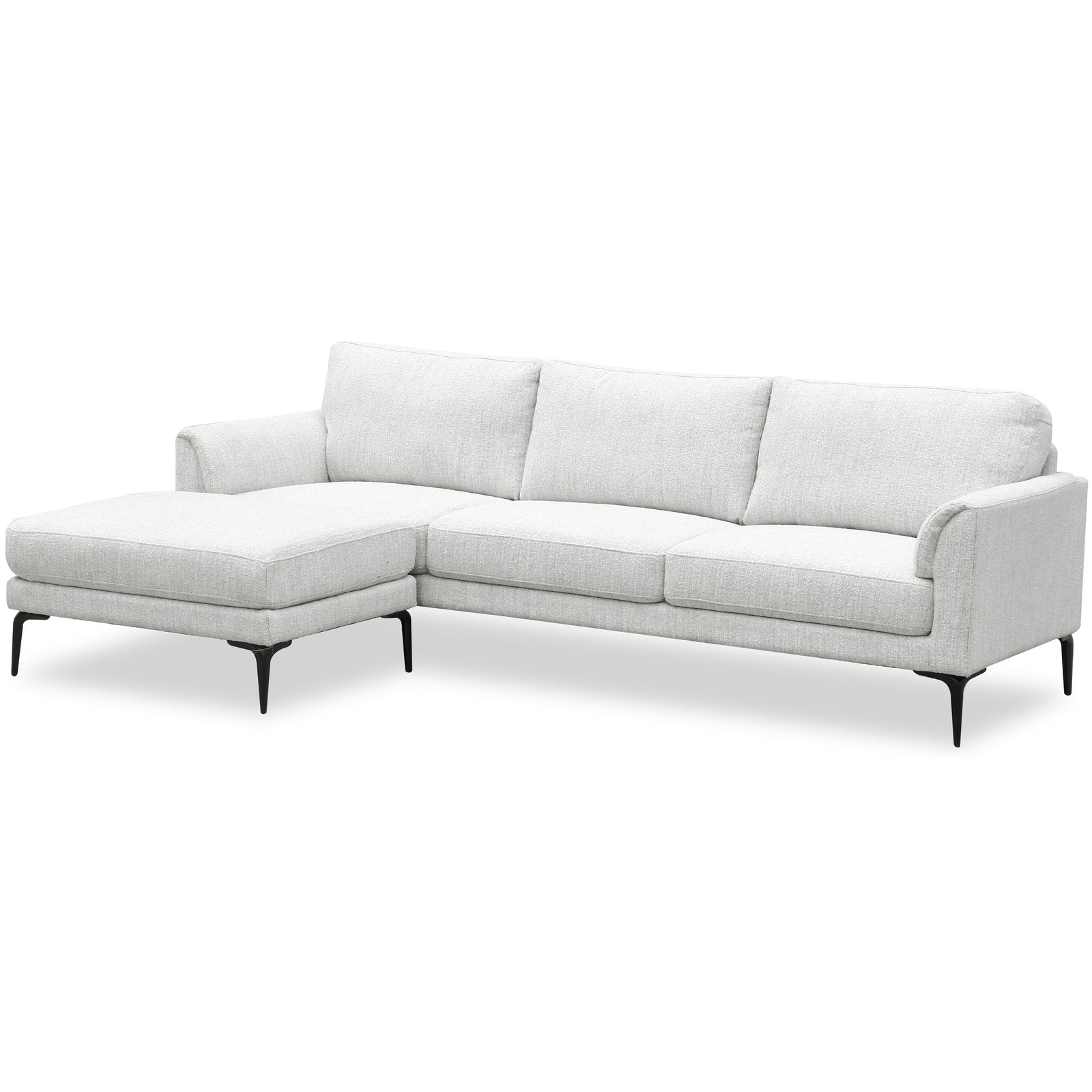 Zephra Three Seater Sofa With Footstool White Fabric 24368 - Havenheim Furniture