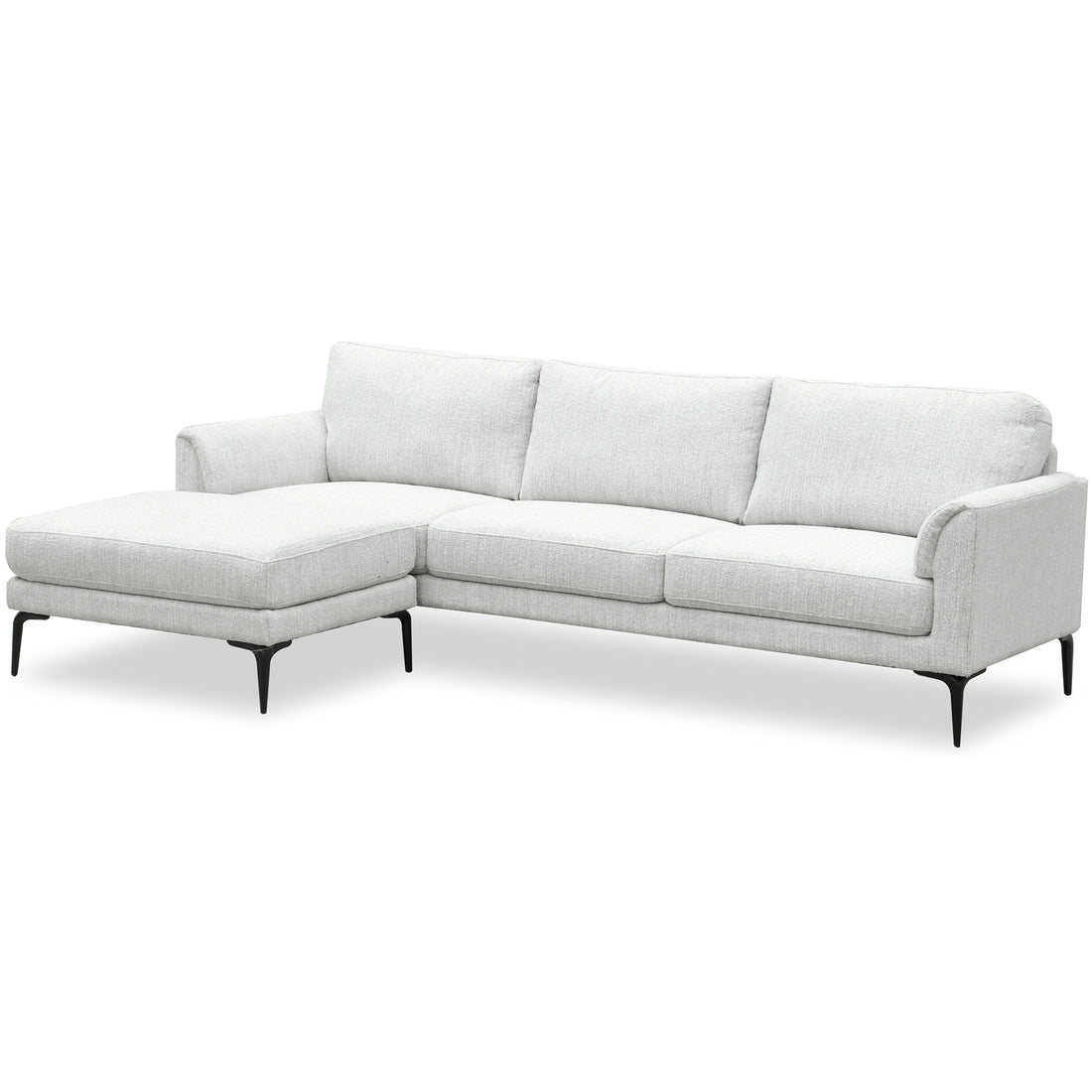 Zephra Three Seater Sofa With Footstool White Fabric 24368