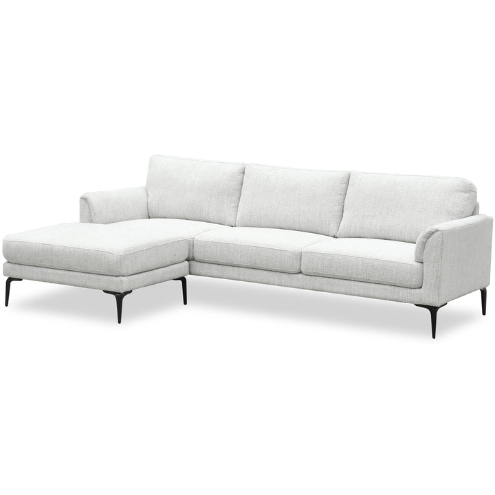 Zephra Three Seater Sofa With Footstool White Fabric 24368