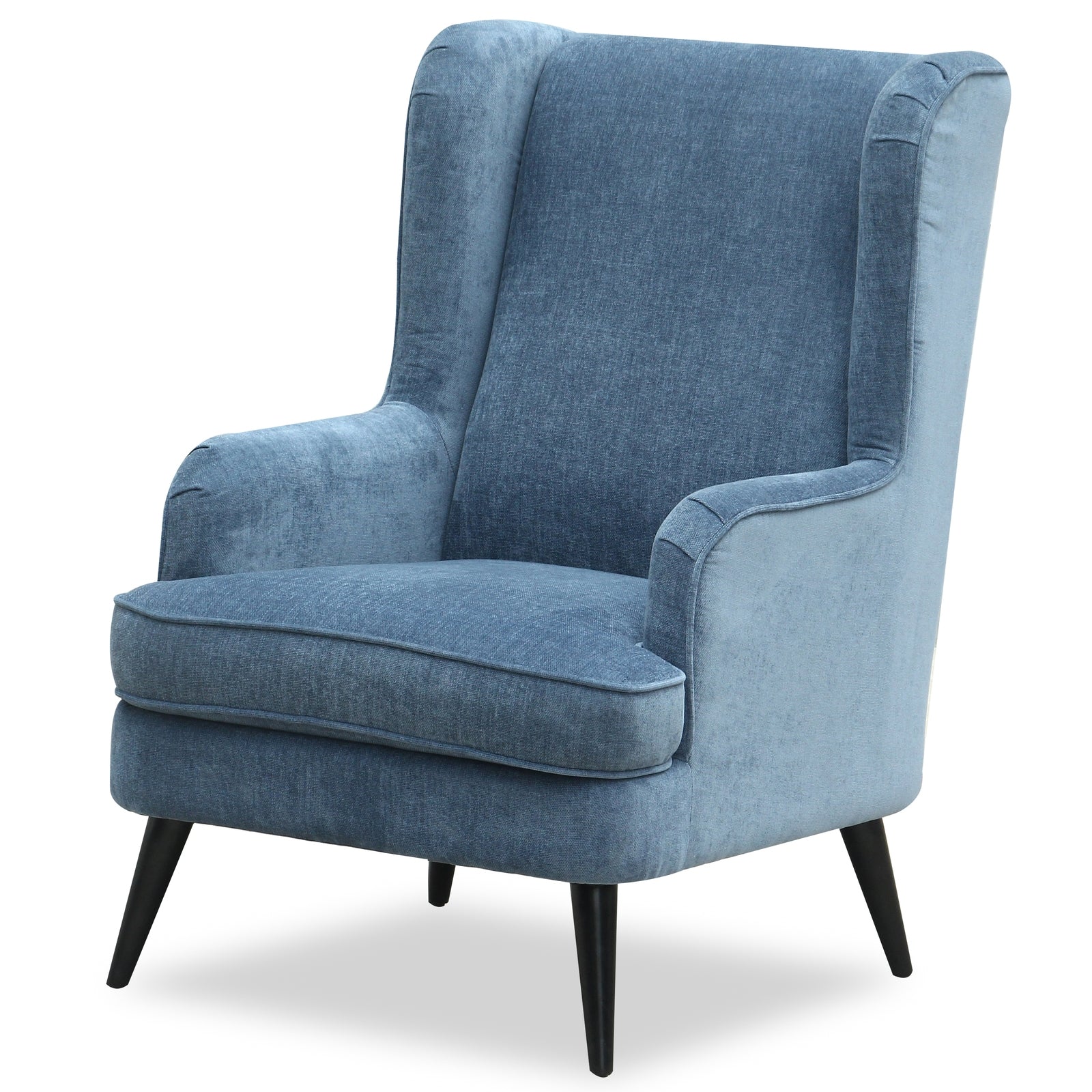 Vellis Wingback Armchair Blue Fabric 24373 - Havenheim Furniture