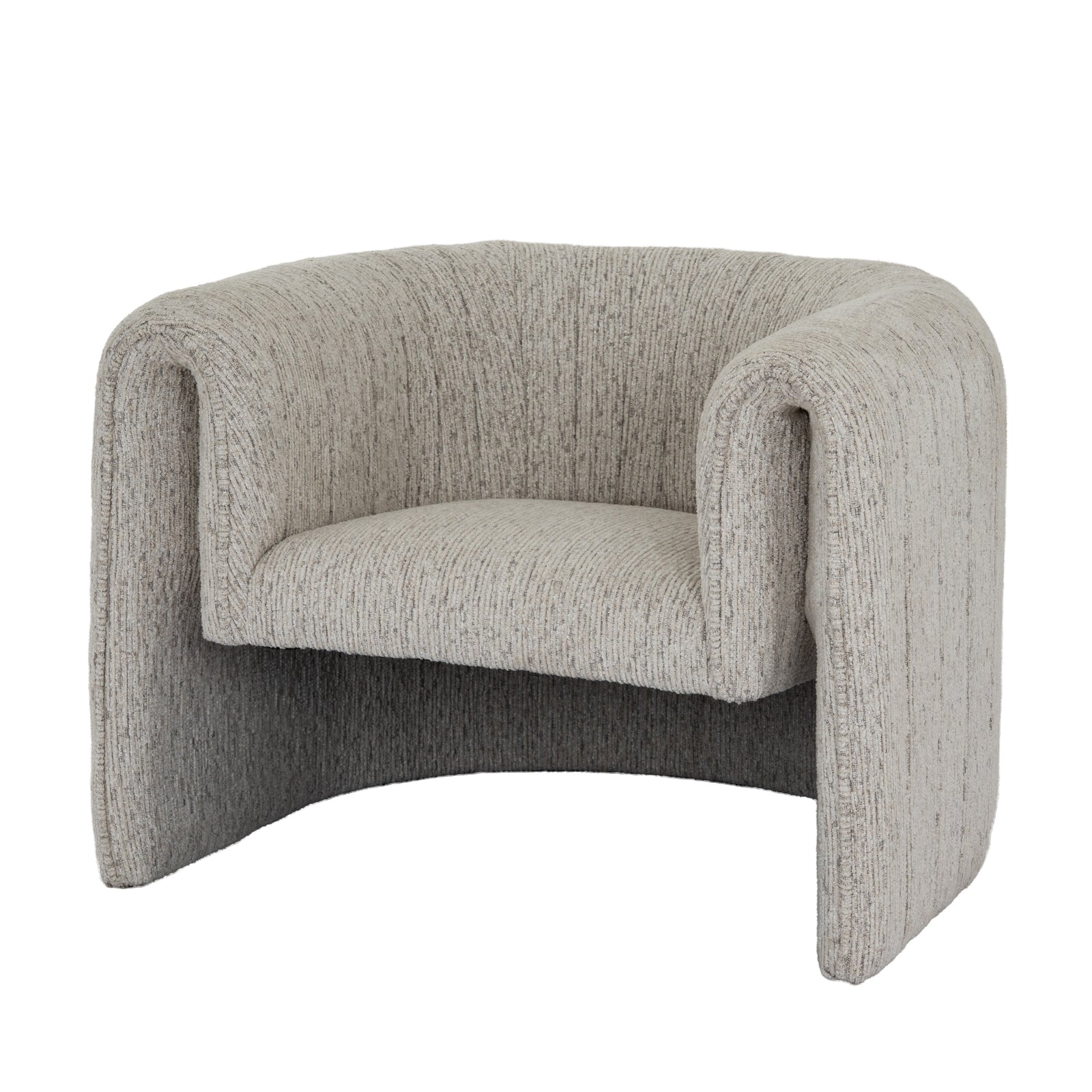Grey textured armchair on a white background