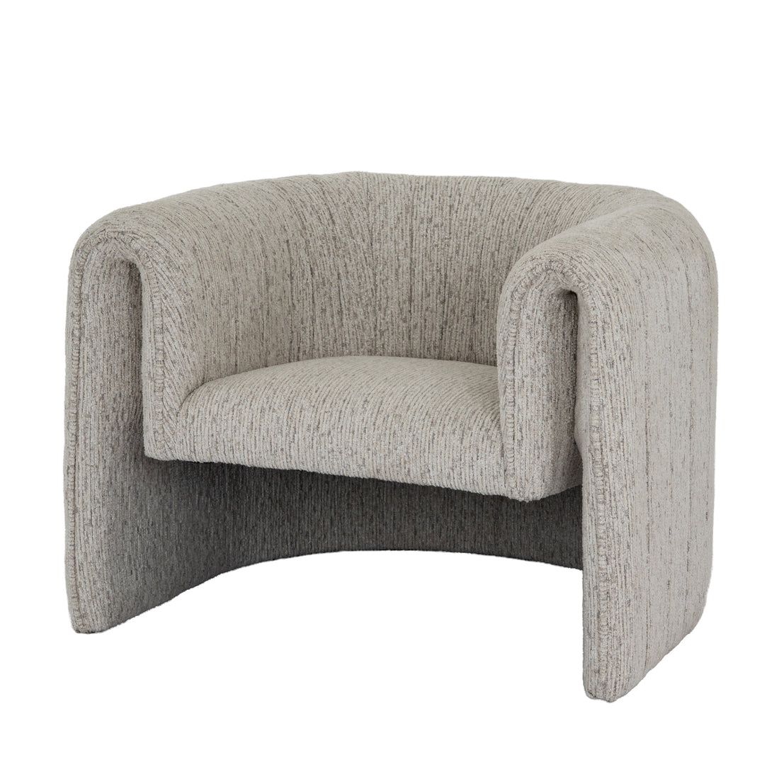 Grey textured armchair on a white background