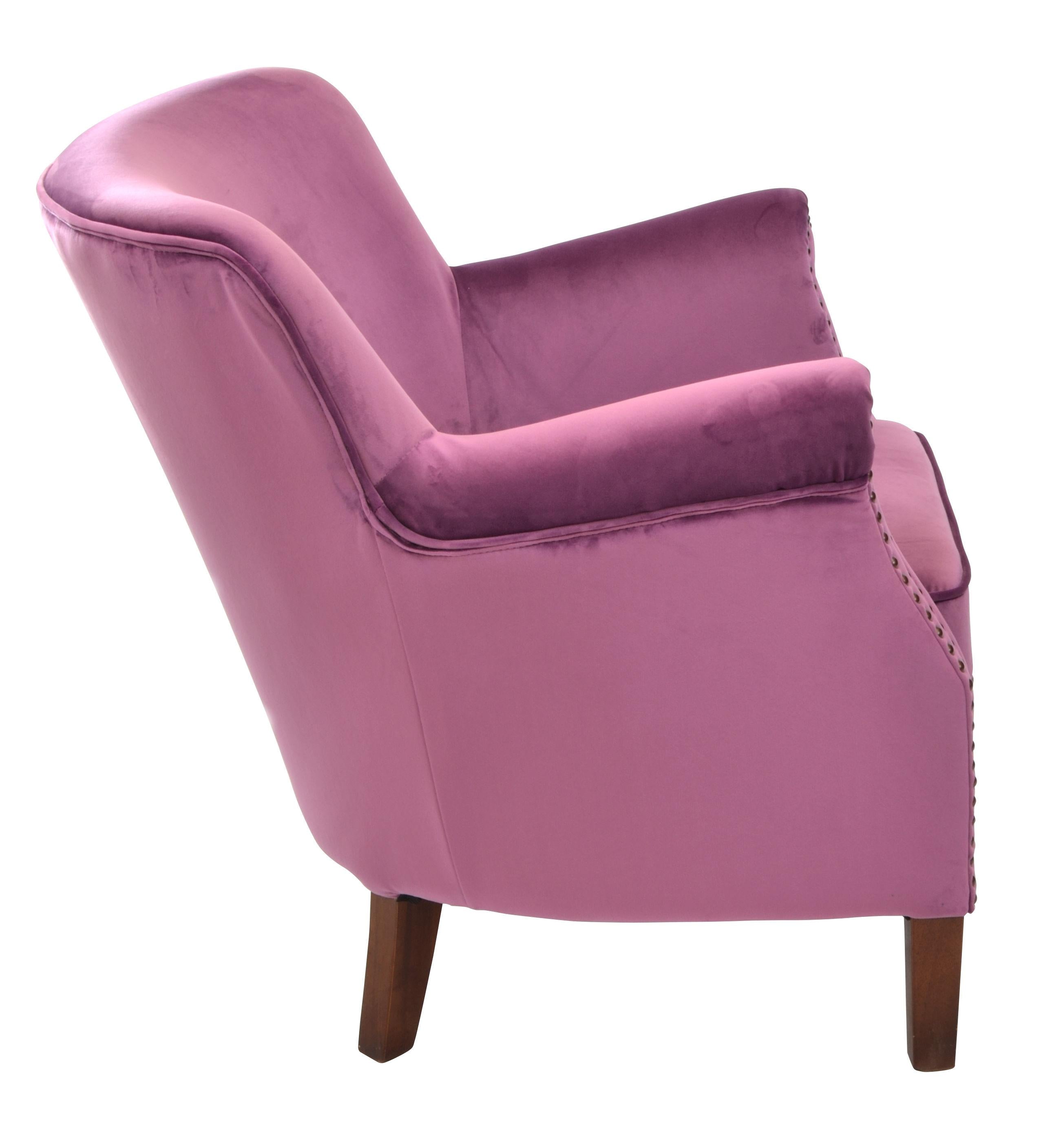 Cromarty Armchair Plum Velvet VLA13