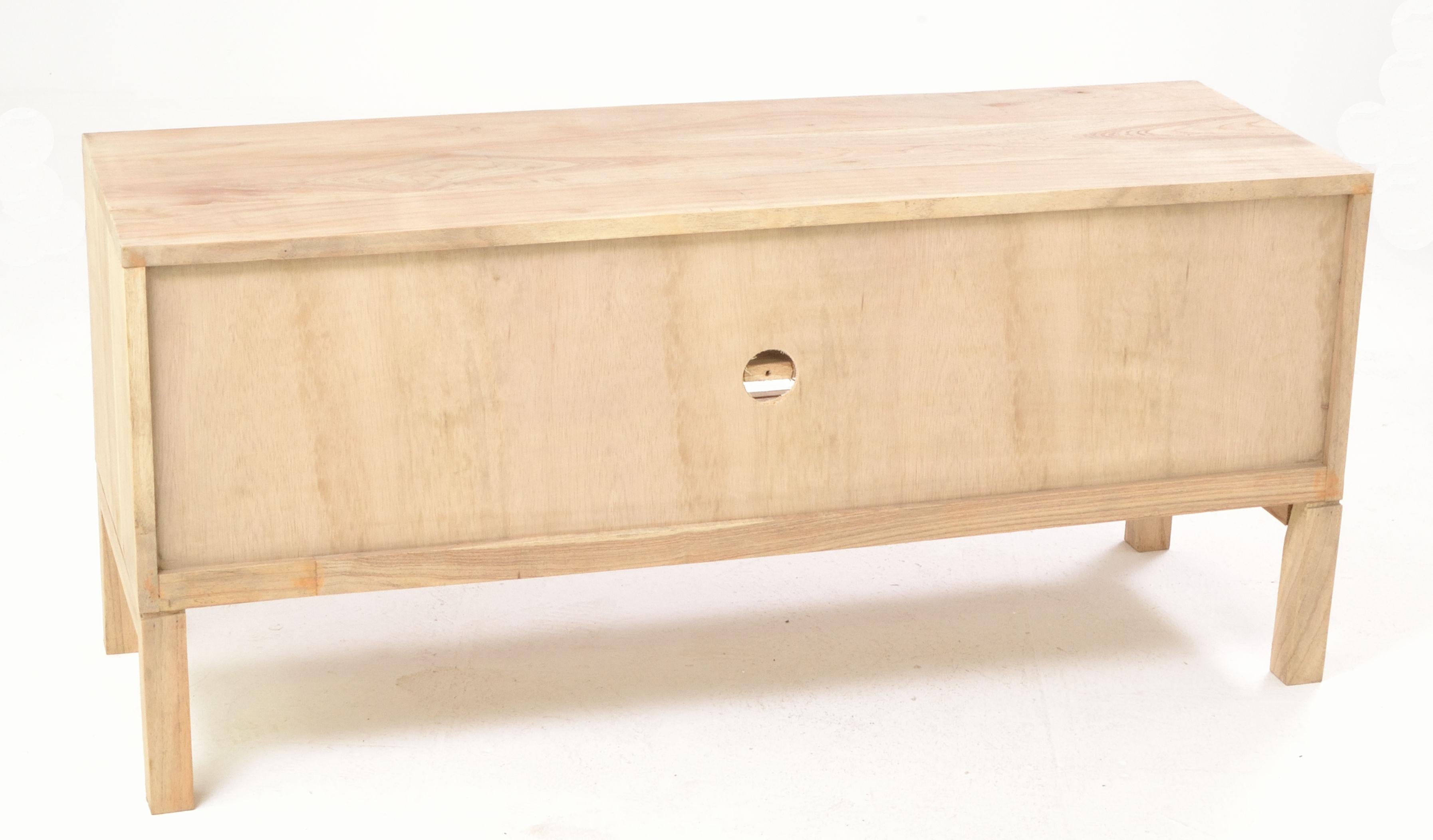 Havana Media Unit with Sliding Doors Rattan and Mindi Wood HAV01