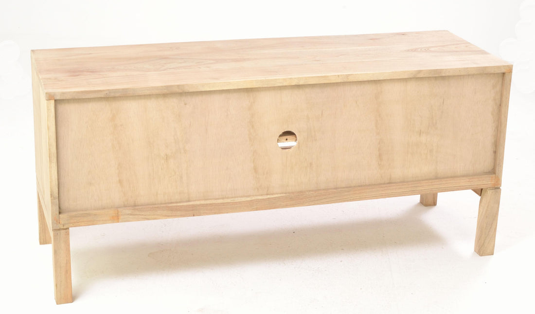 Havana Media Unit with Sliding Doors Rattan and Mindi Wood HAV01