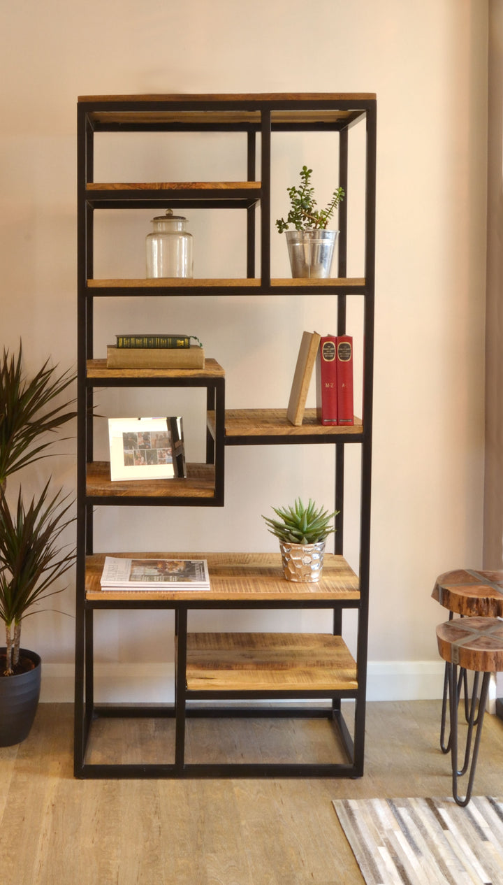 Old Empire Mango Wood Open Bookcase OLD06