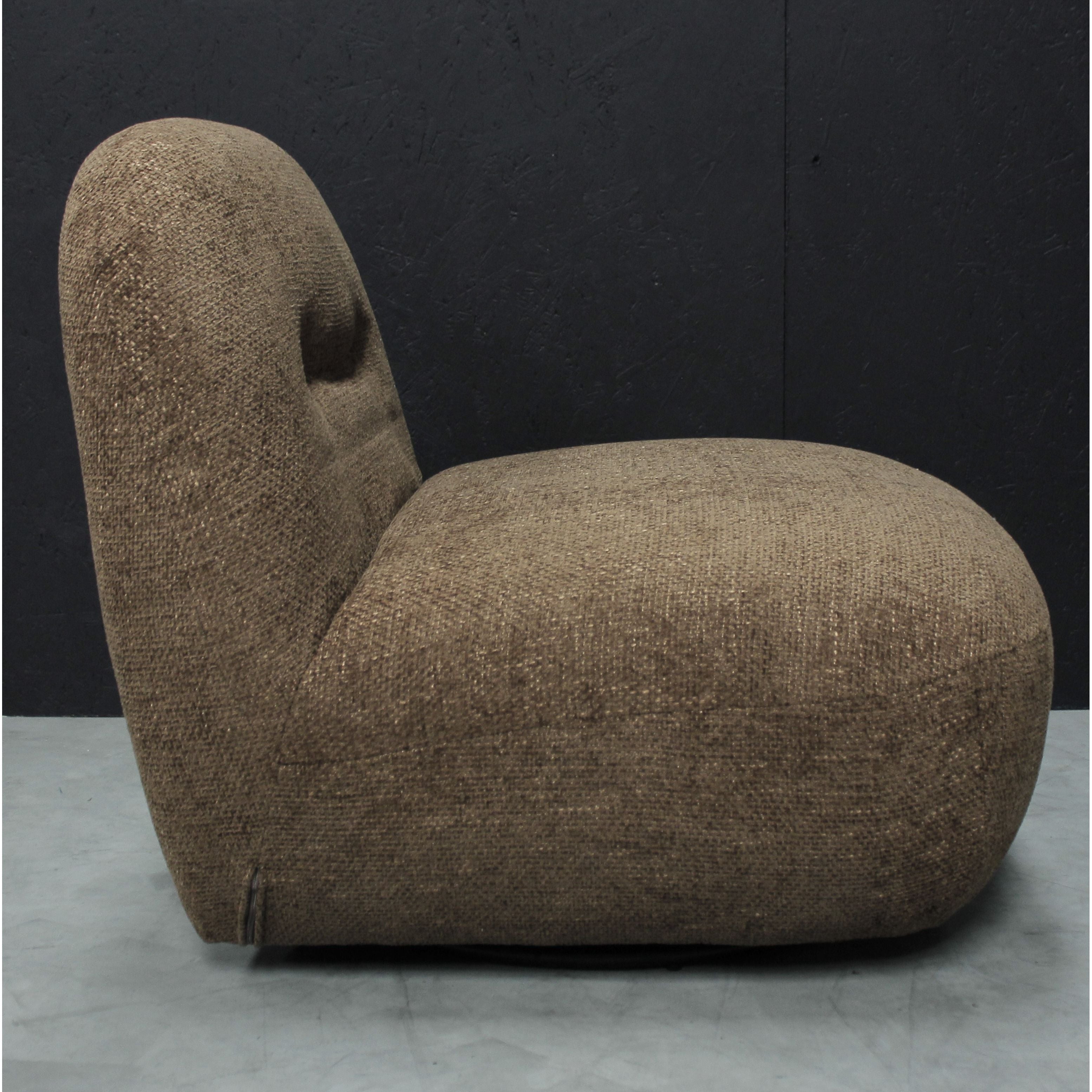 Sienna Oversized Swivel Chair in Boucle Amber * - Havenheim Furniture