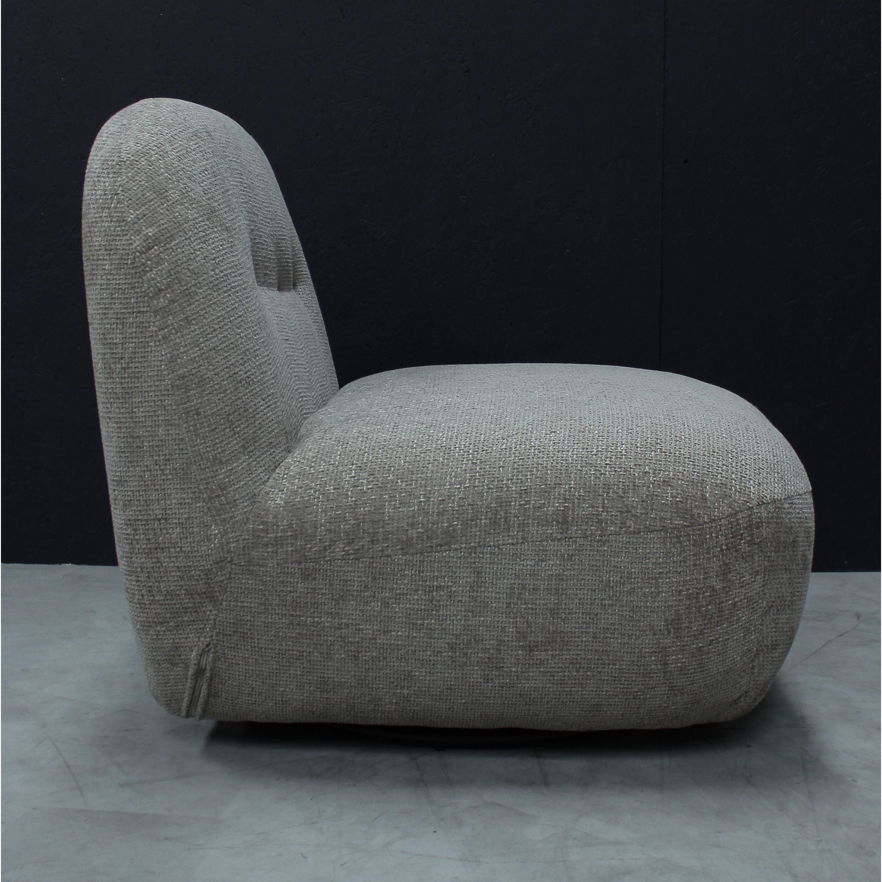 Sienna Oversized Swivel Chair in Boucle Stone * - Havenheim Furniture
