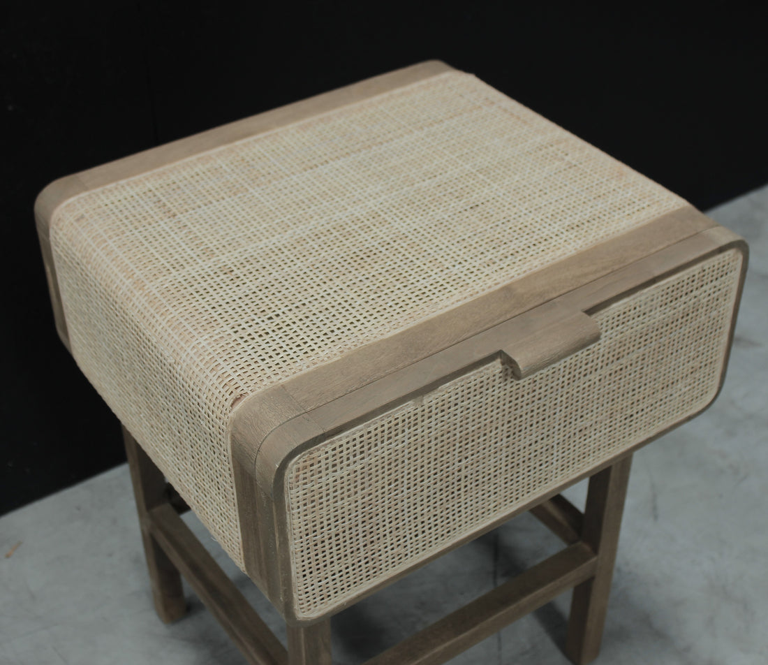 Rattan Bedside Teak TH06