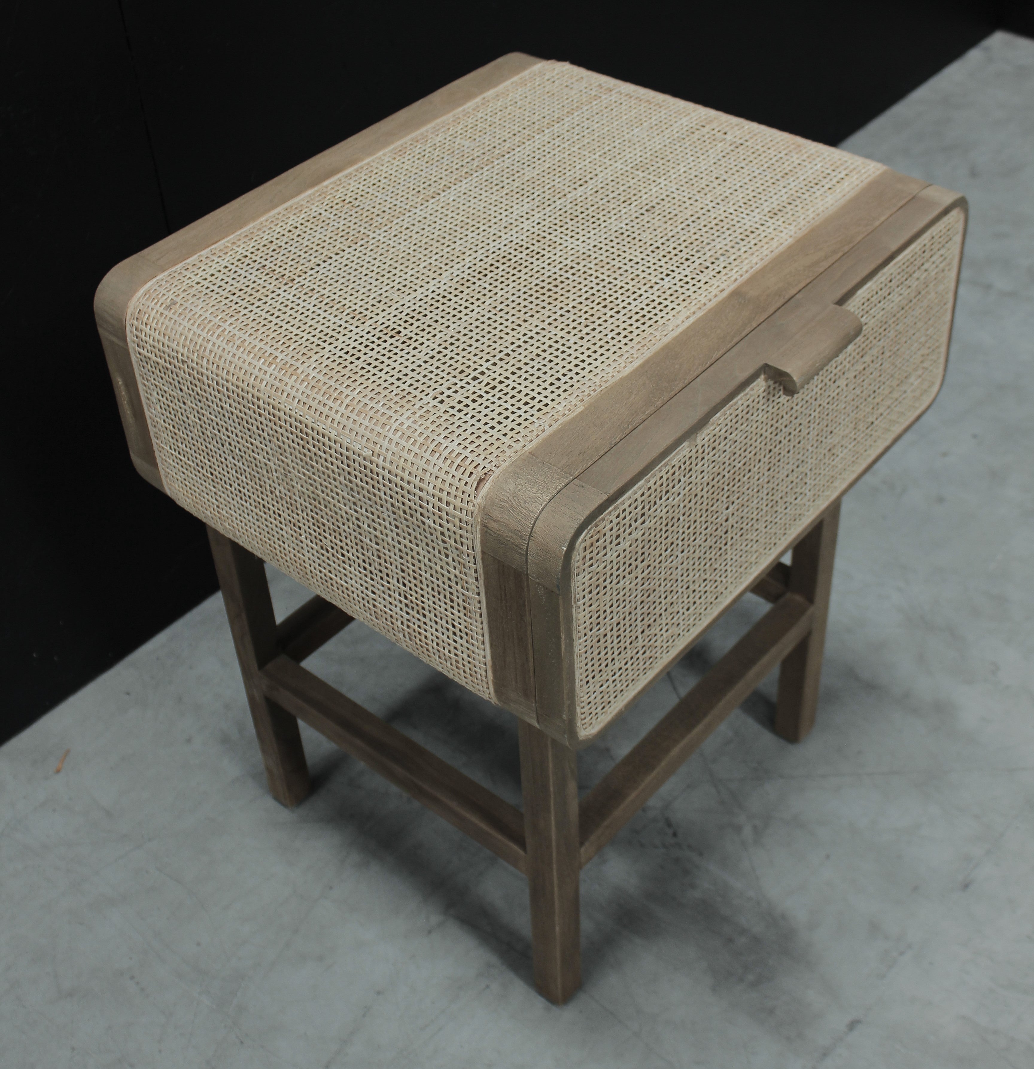 Rattan Bedside Teak TH06