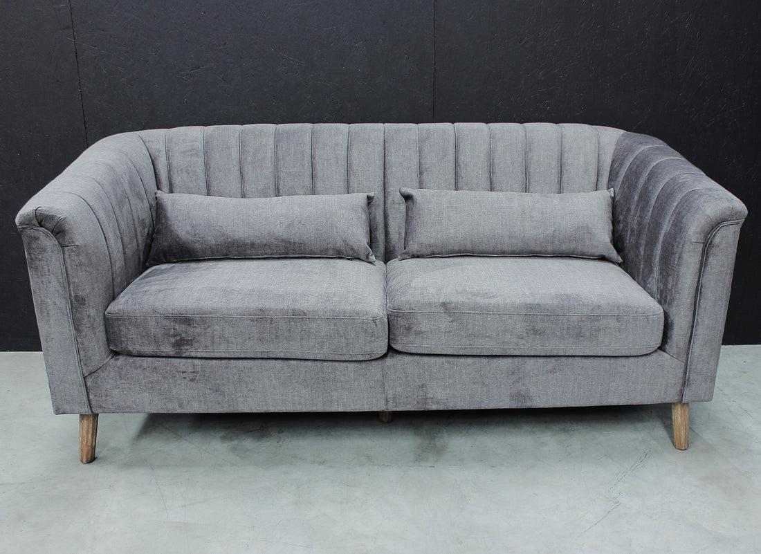 Melbah 3 Seater Sofa in Graphite Velvet VLA106