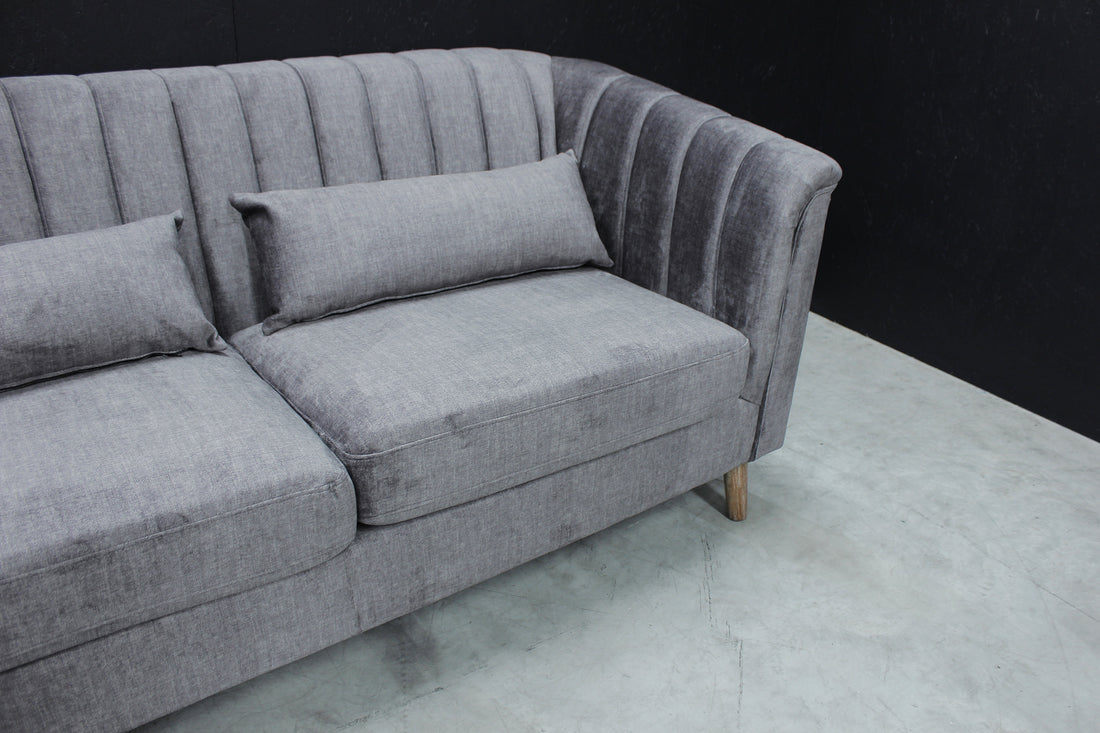 Melbah 3 Seater Sofa in Graphite Velvet VLA106