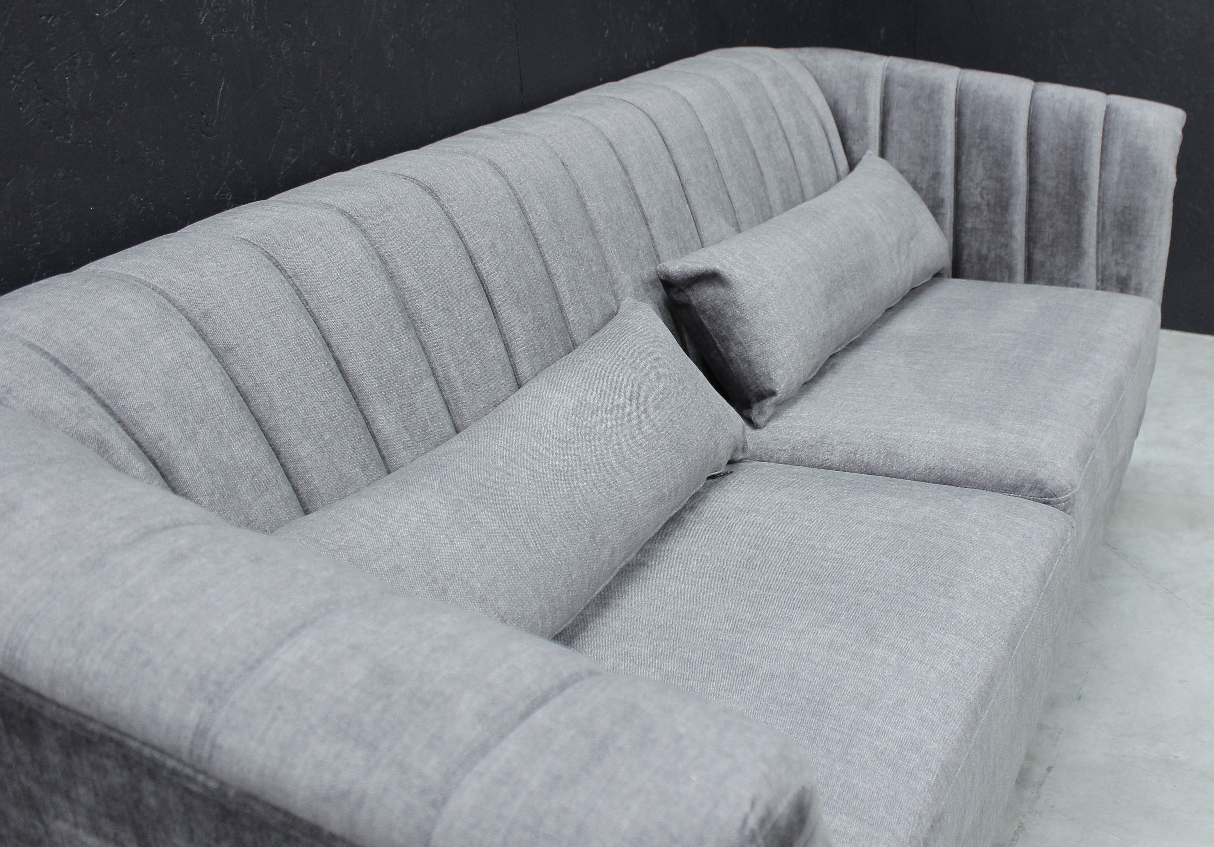Melbah 3 Seater Sofa in Graphite Velvet VLA106