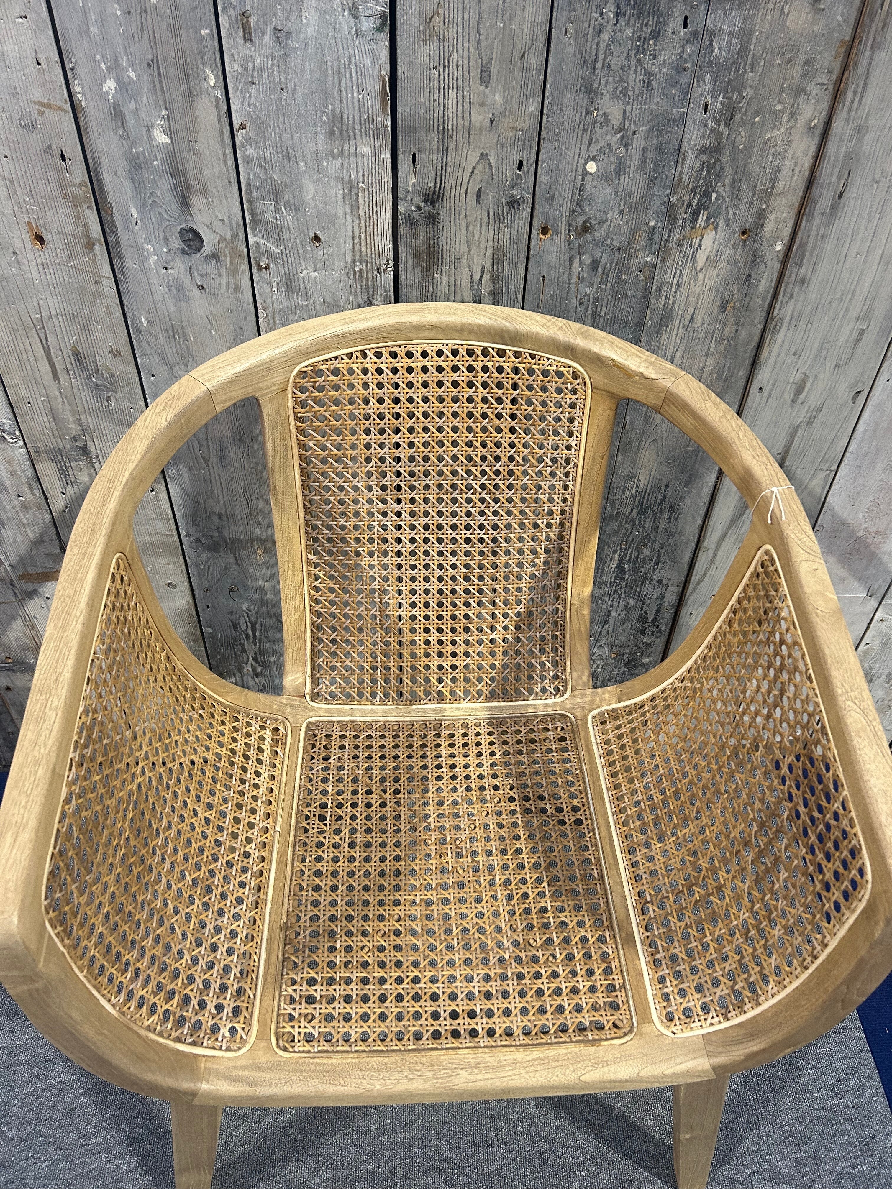 Rattan Tub Dining Chair Teak SAM02