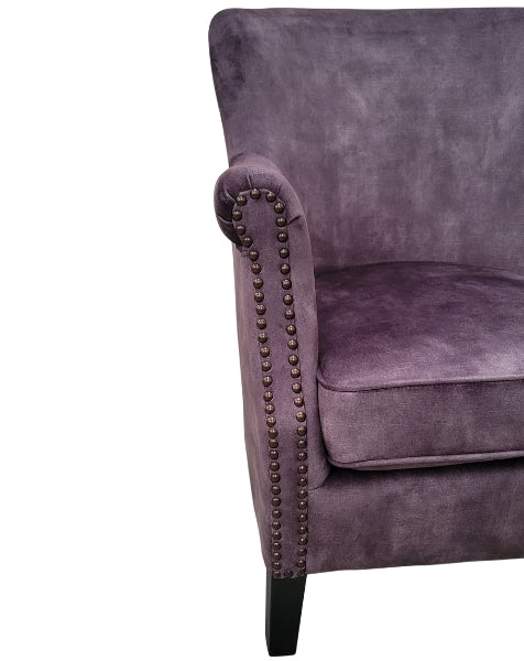 Cromarty Armchair in Vintage Charcoal Velvet VIN42