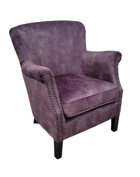 Cromarty Armchair in Vintage Charcoal Velvet VIN42