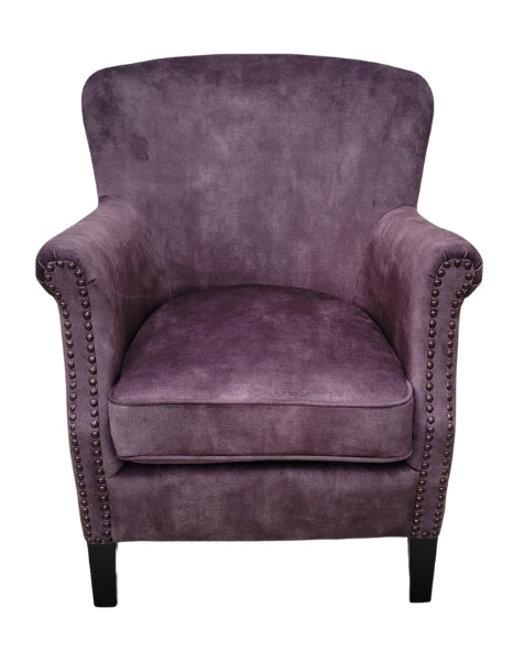 Cromarty Armchair in Vintage Charcoal Velvet VIN42
