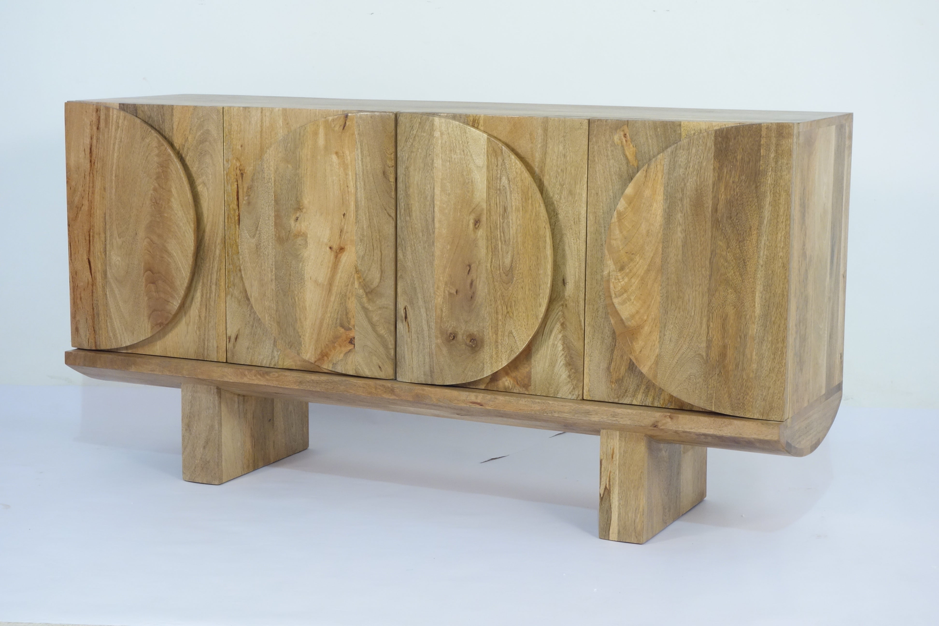 Barli Mango Wood Oval Design 4 Door Sideboard 2850F - Havenheim Furniture