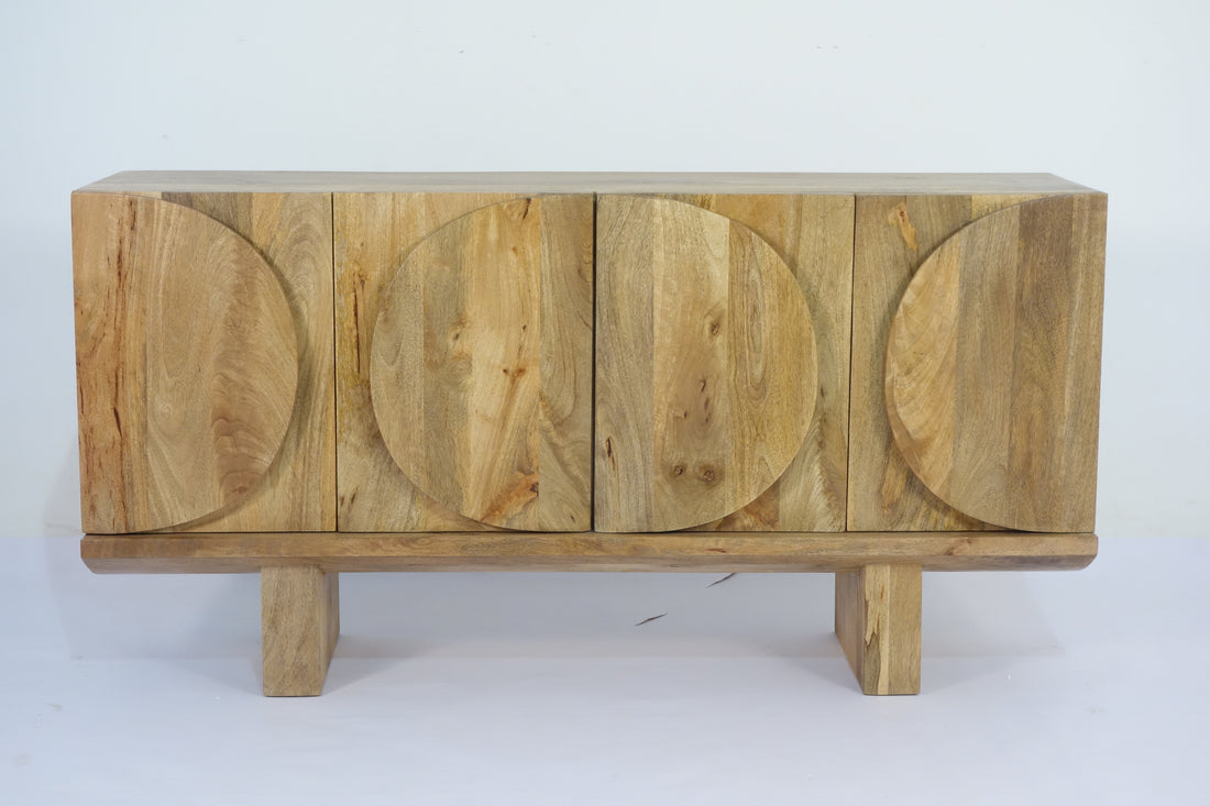 Barli Mango Wood Oval Design 4 Door Sideboard 2850F - Havenheim Furniture