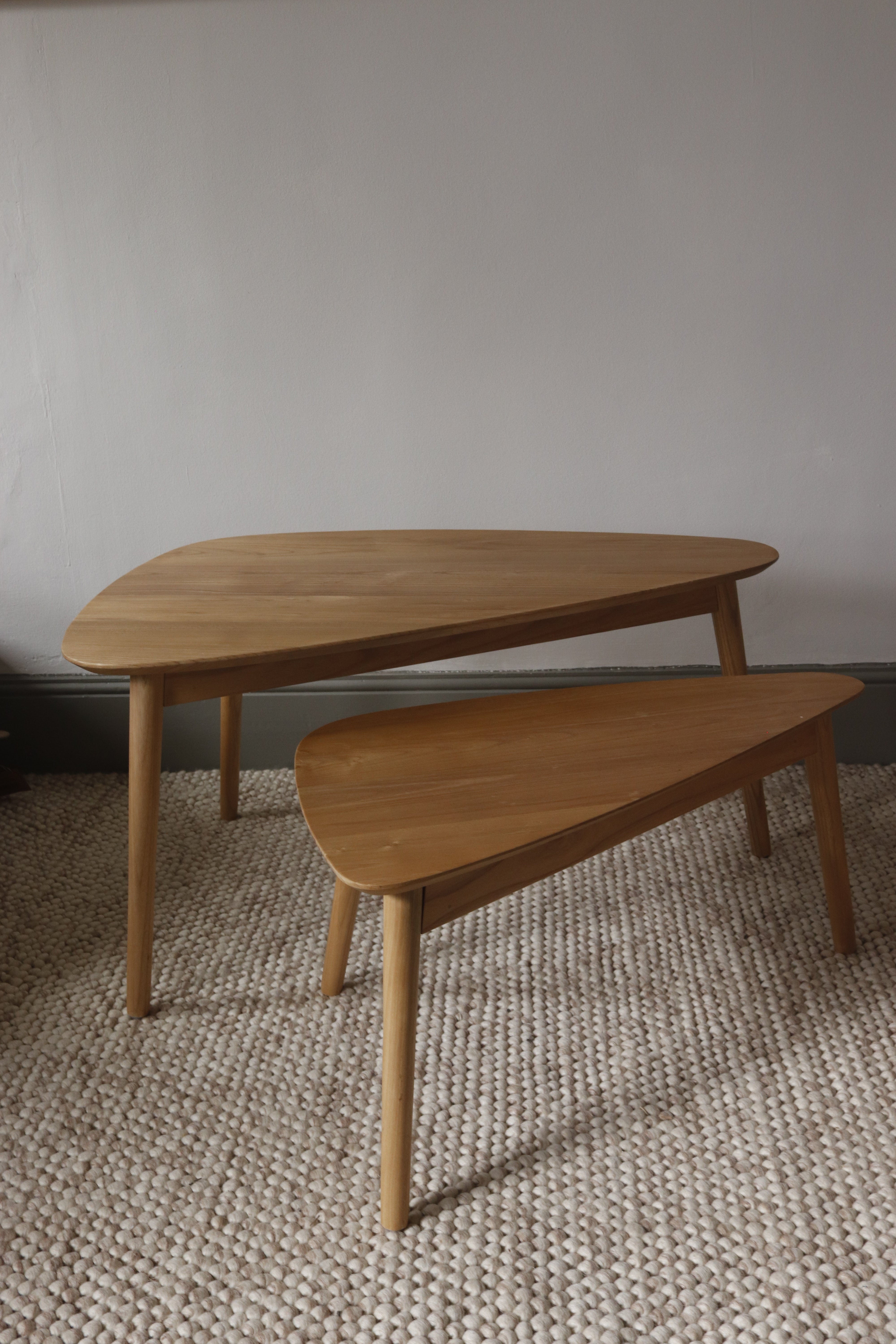 Shoreditch Nest of 2 Teardrop-Shaped Tables - Sungkai Wood SH06